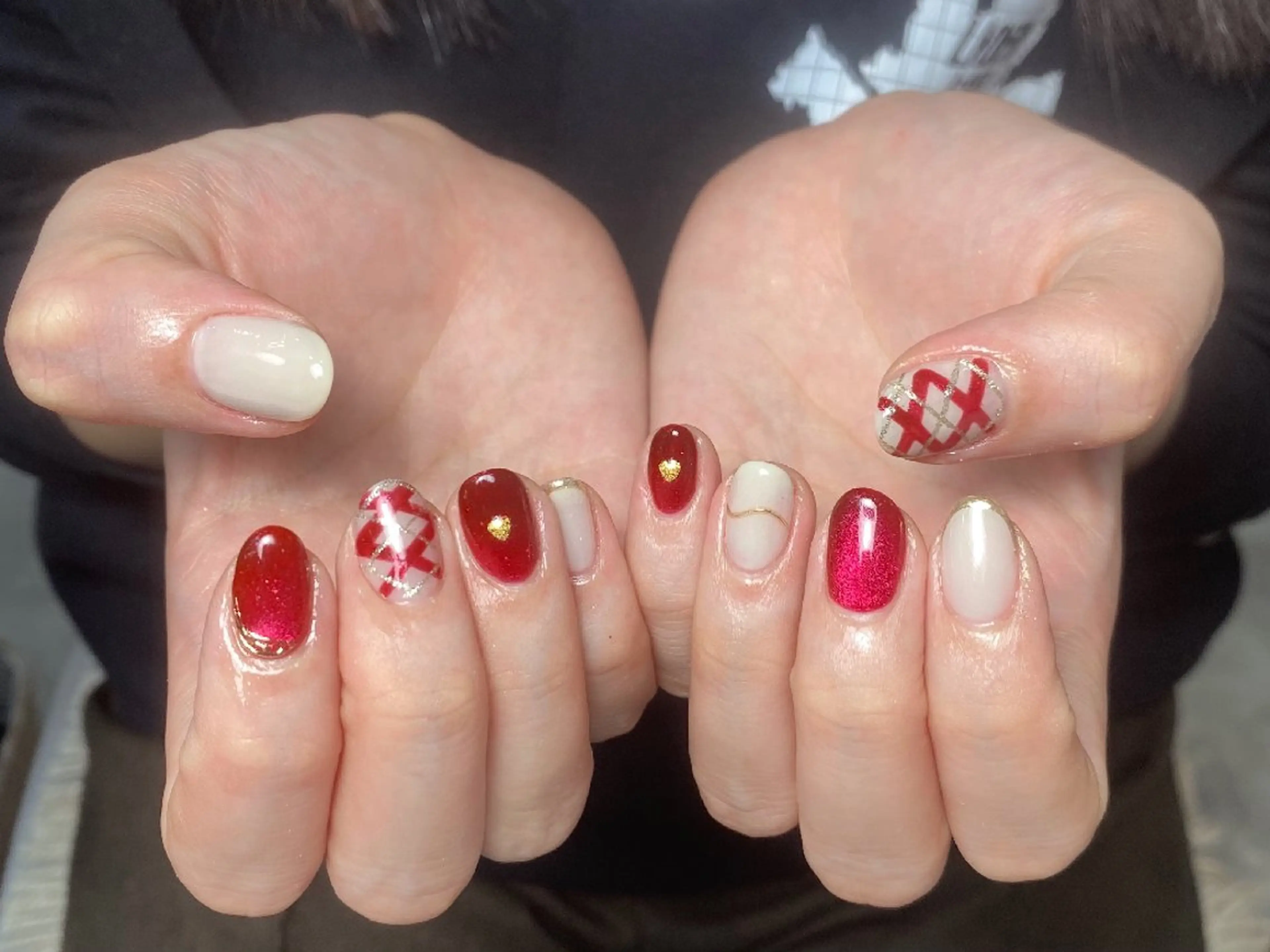 ネイル チークネイル 長さ出し フレンチネイル ジェルネイル ガラスフレンチ ハンドネイル UM Nail Salonのネイルデザイン