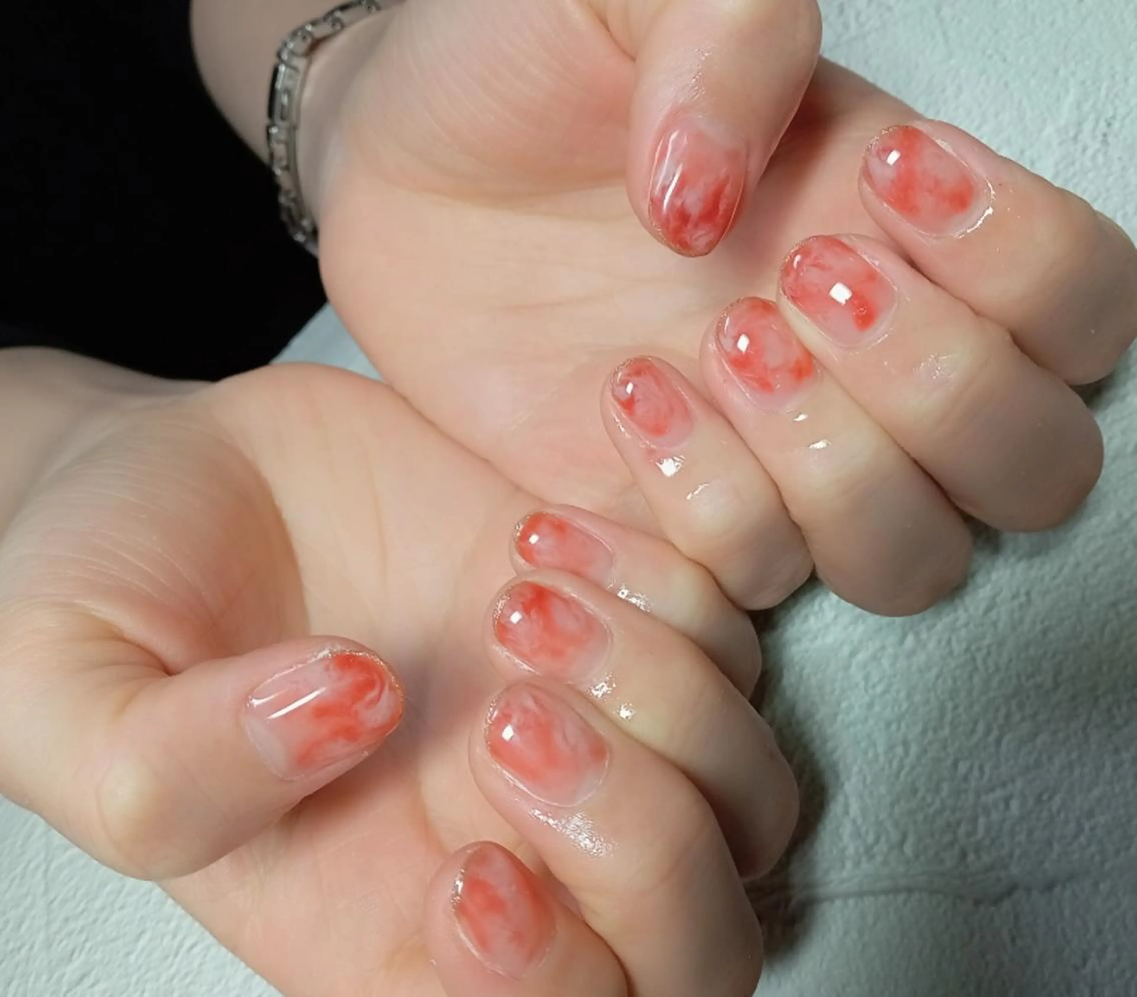 ネイル キラキラネイル ラメ(グリッター) 大理石ネイル(マーブル) ニュアンスネイル シンプルネイル ハンドネイル flure de neige yukiのネイルデザイン