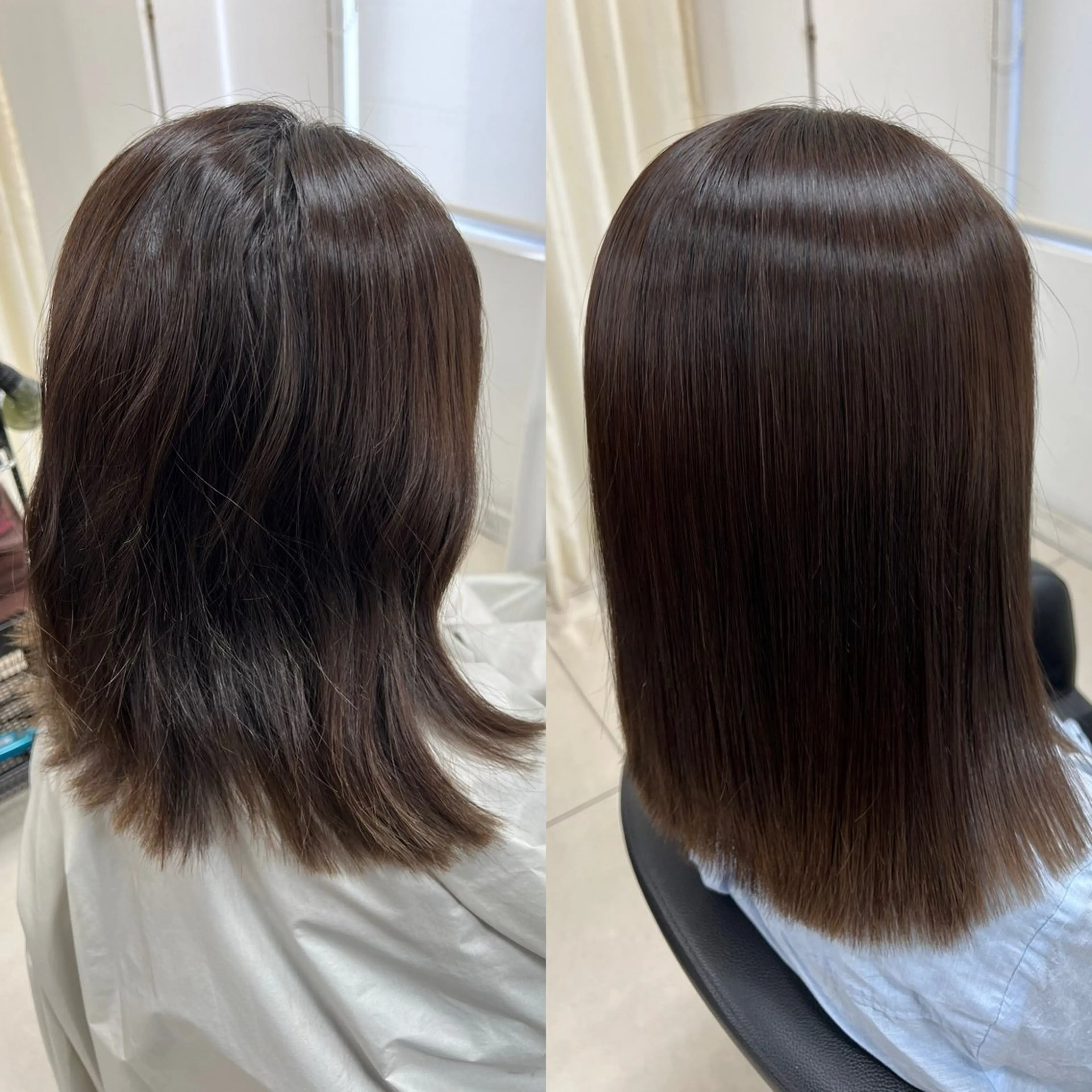 ミディアム パーマ カット 縮毛矯正 トリートメント 染野 匠のヘアスタイル