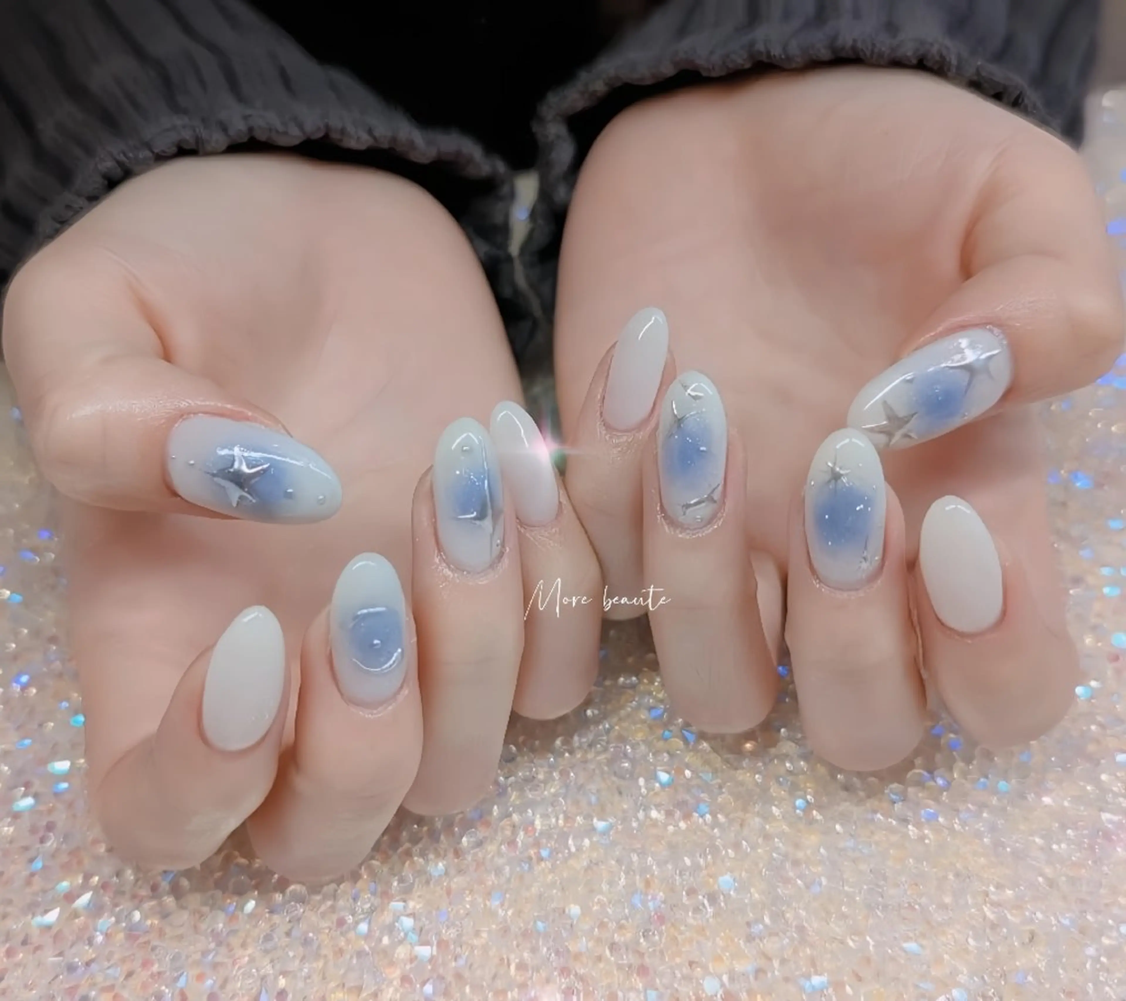 ネイル アートネイル ジェルネイル ハート 韓国ネイル マグネットネイル ハンドネイル I LOVE ME NAIL.｡.:*♡のネイルデザイン