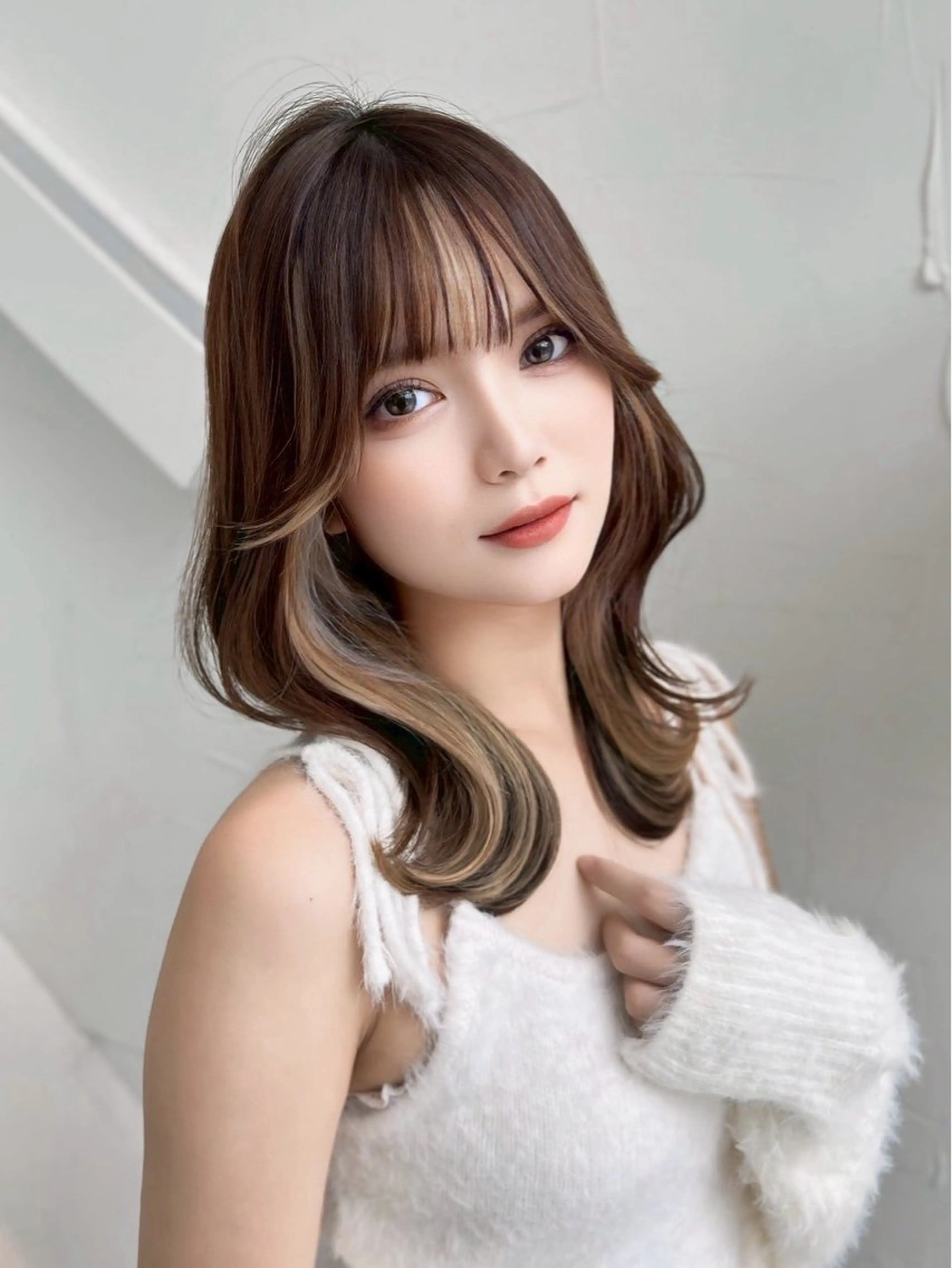 ロング カラー ヘアアレンジ みっちー/ブリーチ なしダブルカラーのヘアスタイル