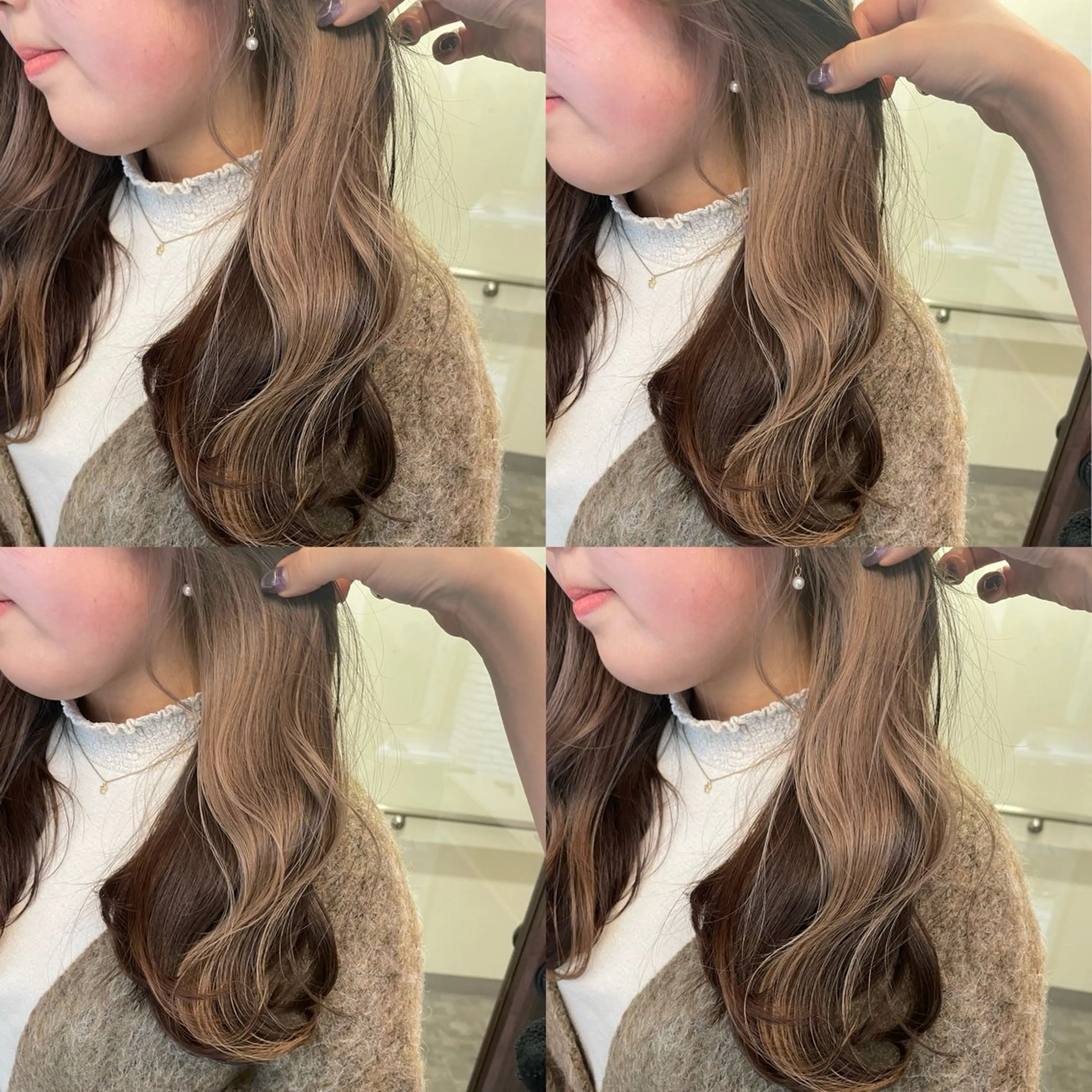 セミロング ヘアカラー トリートメント 髪質改善×透明感× 艶髪🥀HIYORIのヘアスタイル