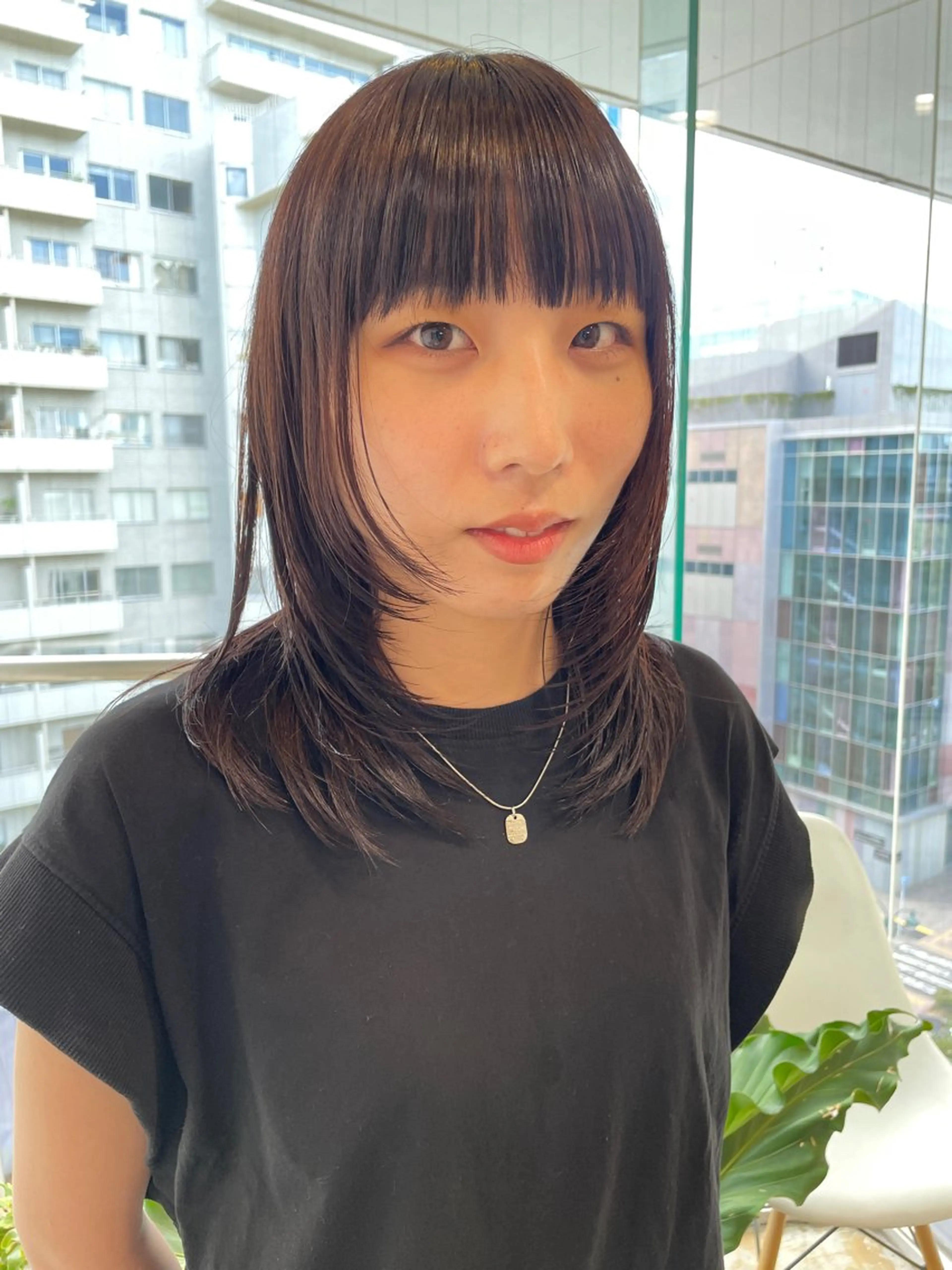 ミディアム カラー レイヤーカット カット ヘアカラー トリートメント レイヤー／似合わせ TAKUYAのヘアスタイル