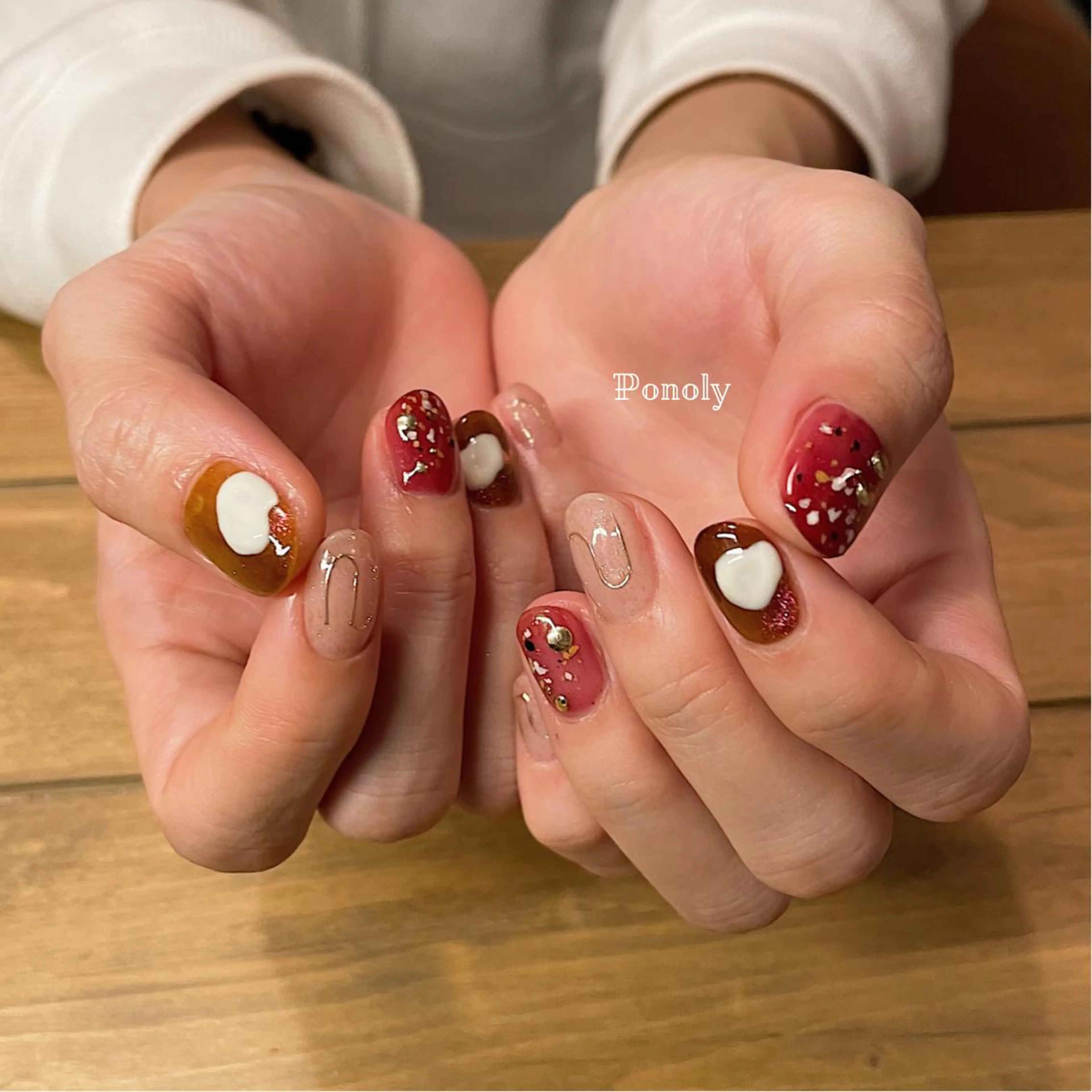 ショート ネイル ジェルネイル マグネットネイル ニュアンスネイル ワンカラーネイル パラジェル 10ten Mikiのネイルデザイン