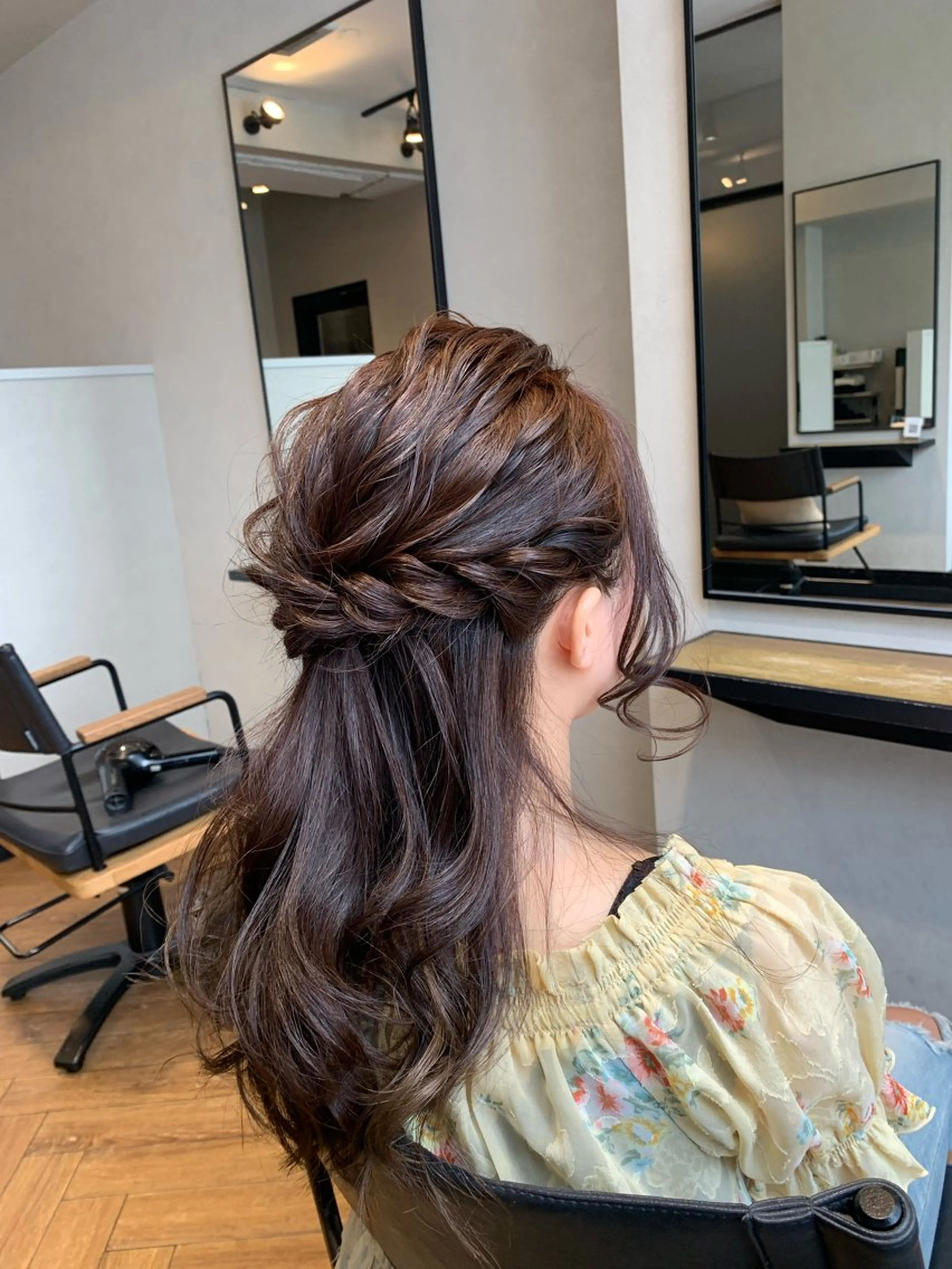 ヘアアレンジ ハーフアップ ヘアセット 門野 優羽のヘアスタイル