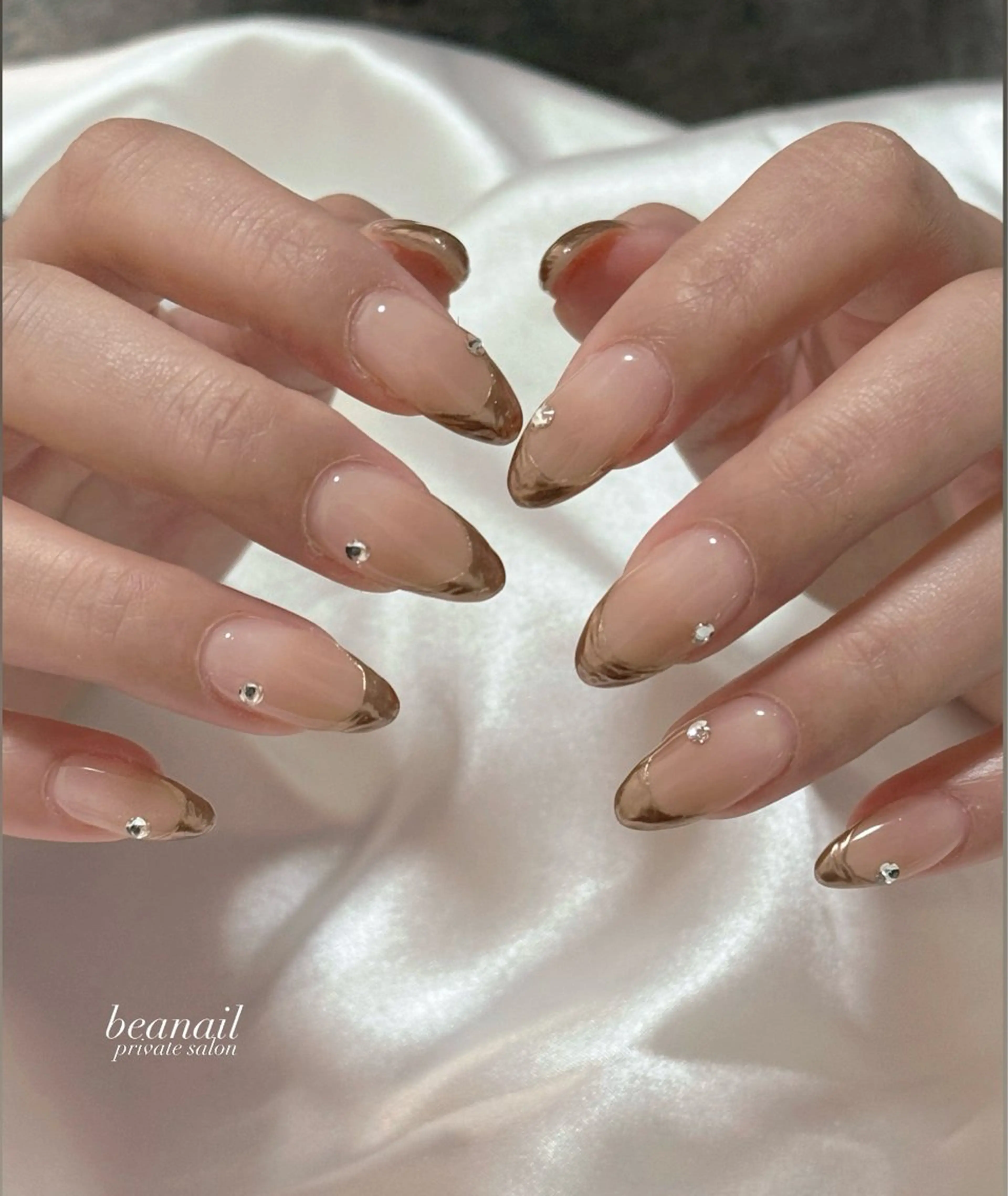 ネイル フレンチネイル ミラーネイル bea nailのネイルデザイン