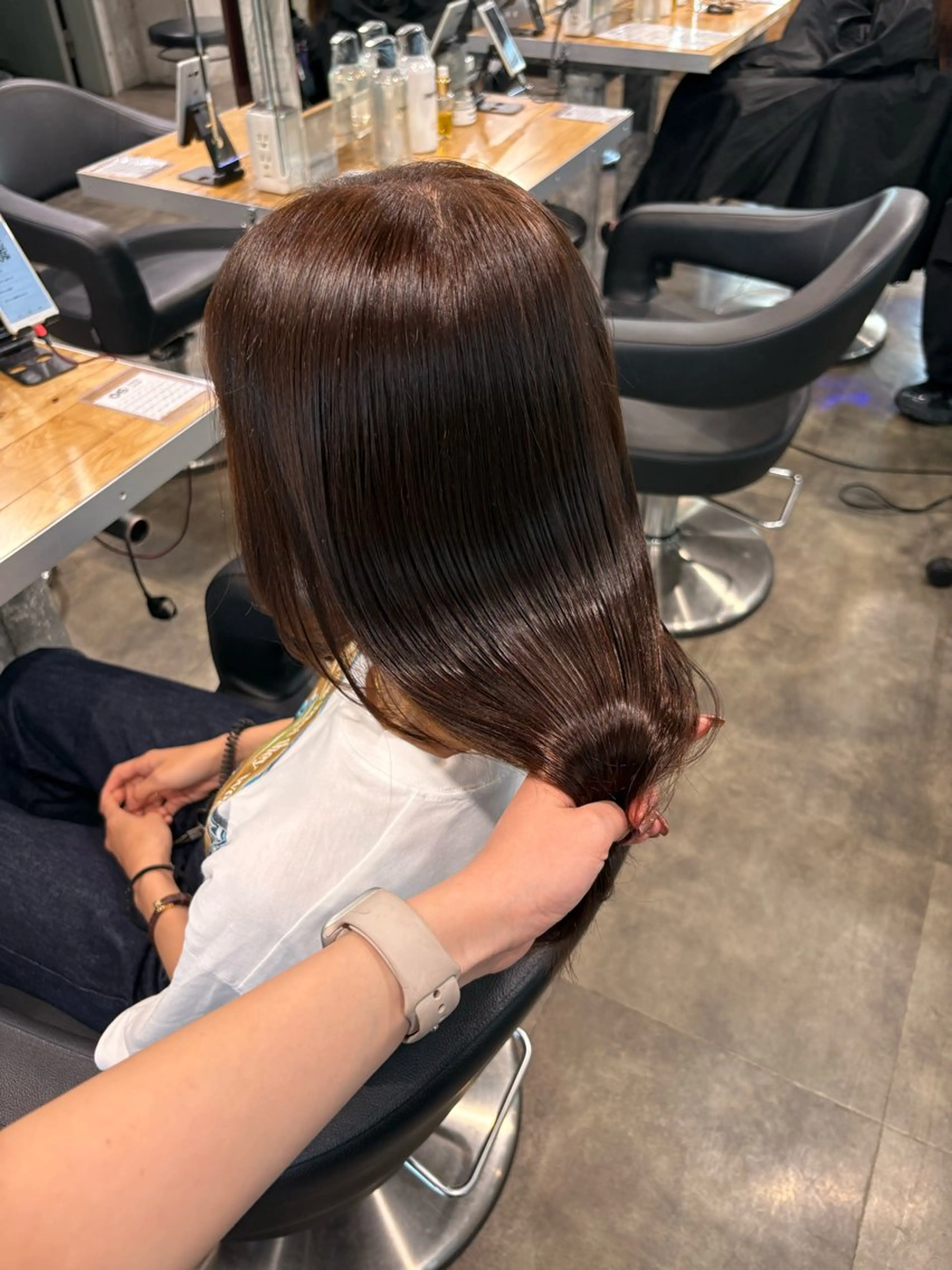 ミディアム カラー ヘアカラー ハイトーンブロンド 横浜💞ミオのヘアスタイル