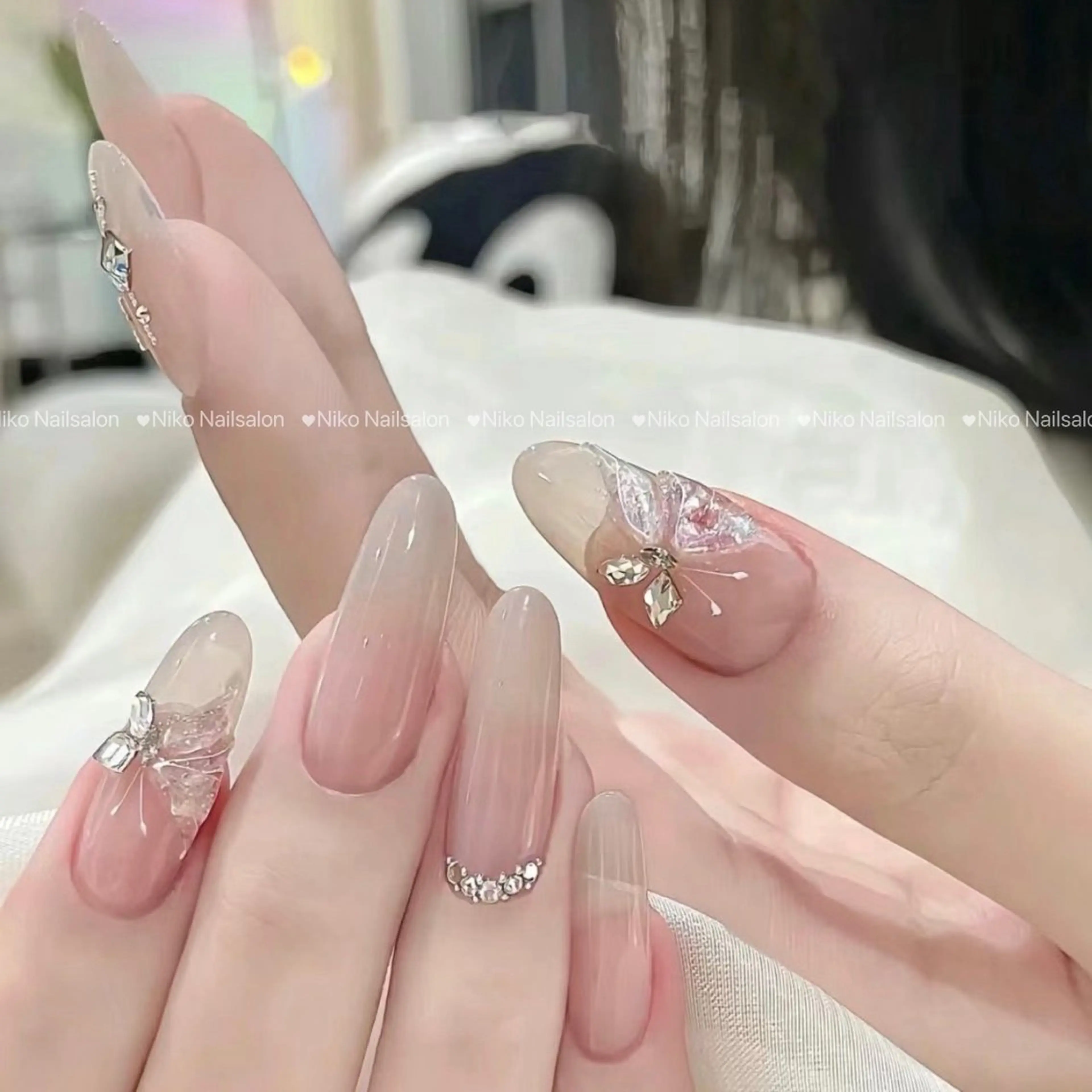 ネイル チークネイル 長さ出し フットネイル フレンチネイル ジェルネイル Niko Nail salon 銀座本店のネイルデザイン
