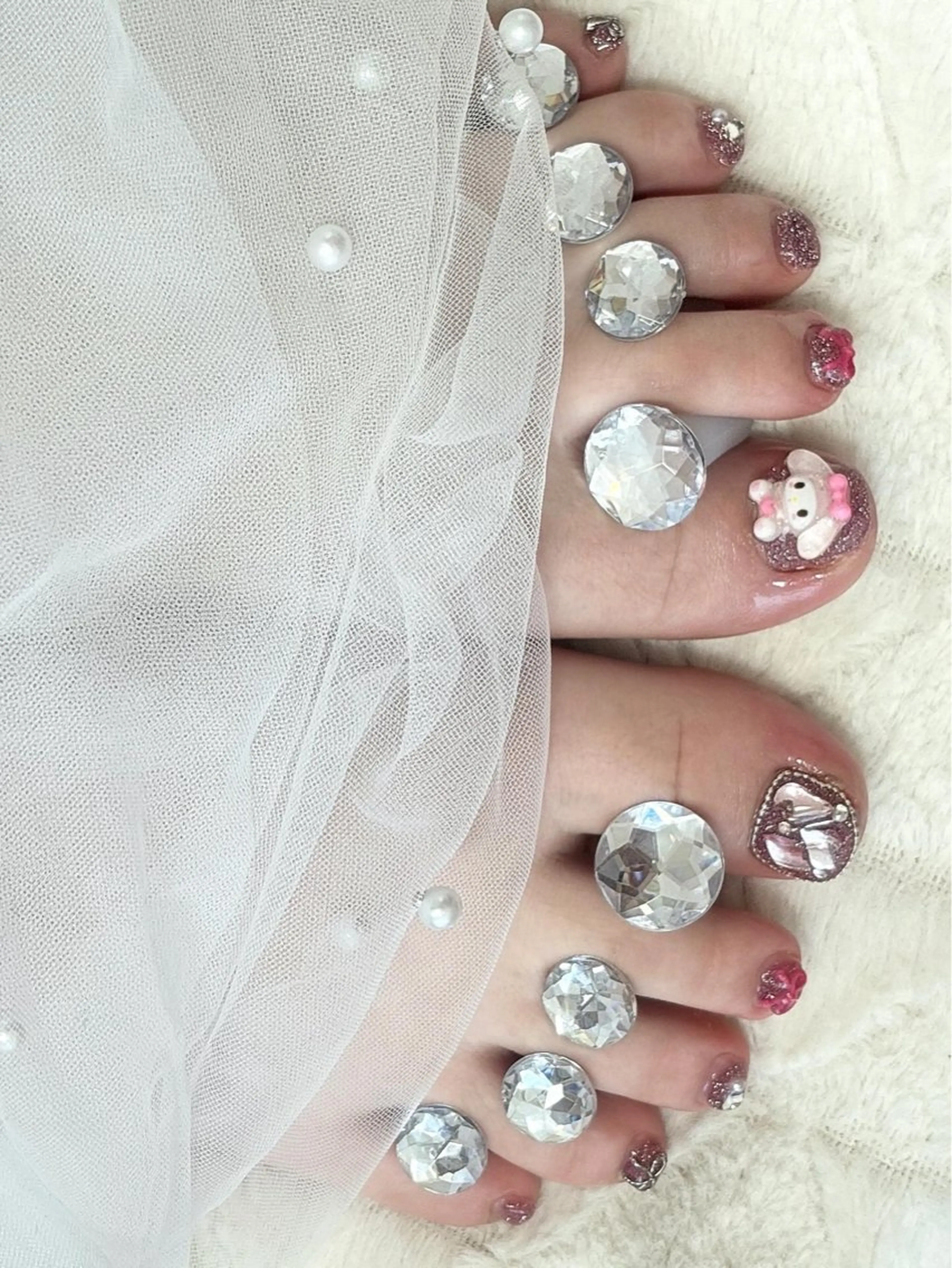 ネイル フラッシュネイル ラメ(グリッター) フットネイル nail salon はるりのネイルデザイン
