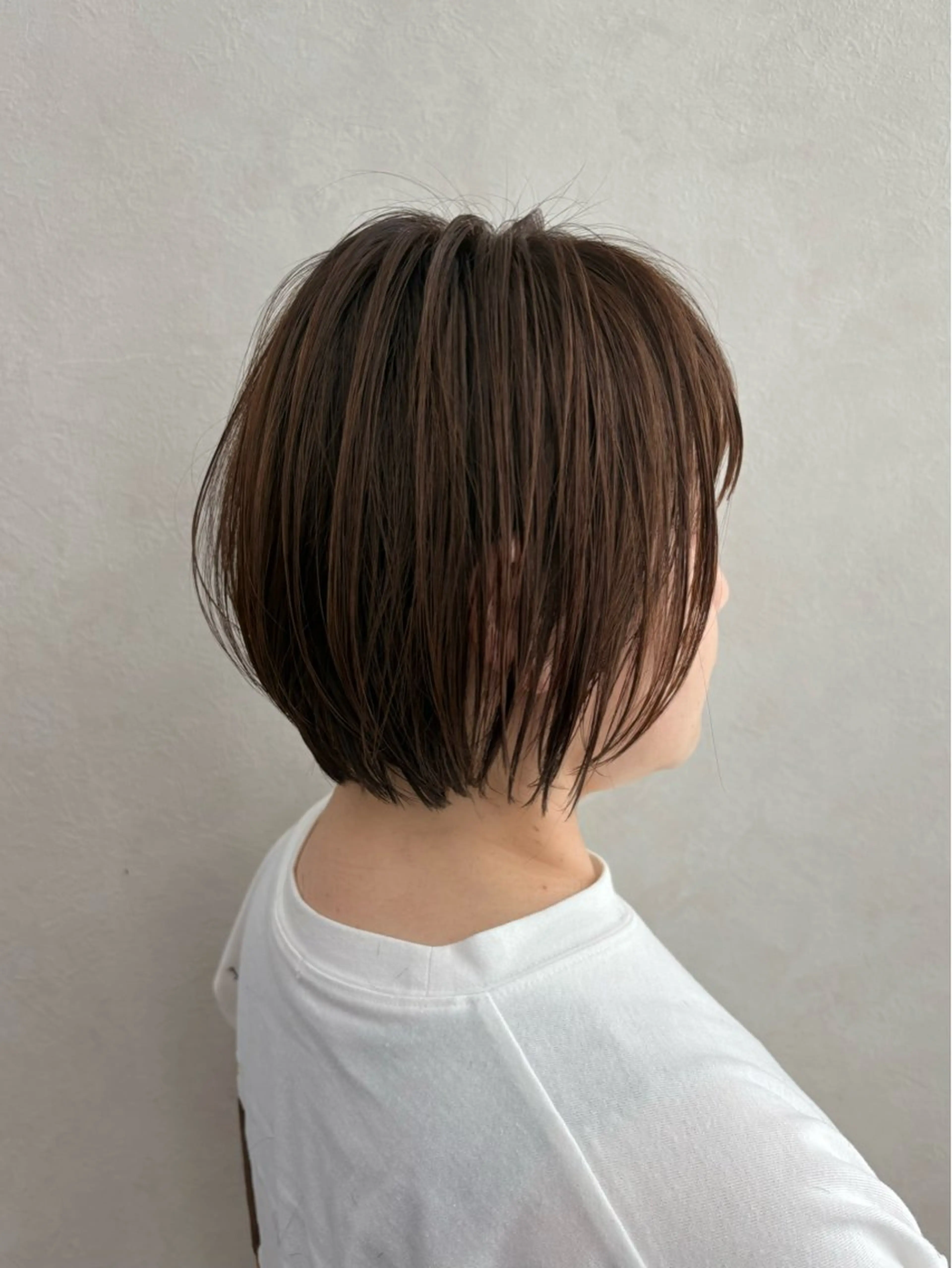 ショート カラー ショートボブ ブラウンカラー ボブ ショートヘア カット ヘアカラー qumu 横浜所属・縮毛矯正/髪質改善 /似合わせカットのヘアスタイル