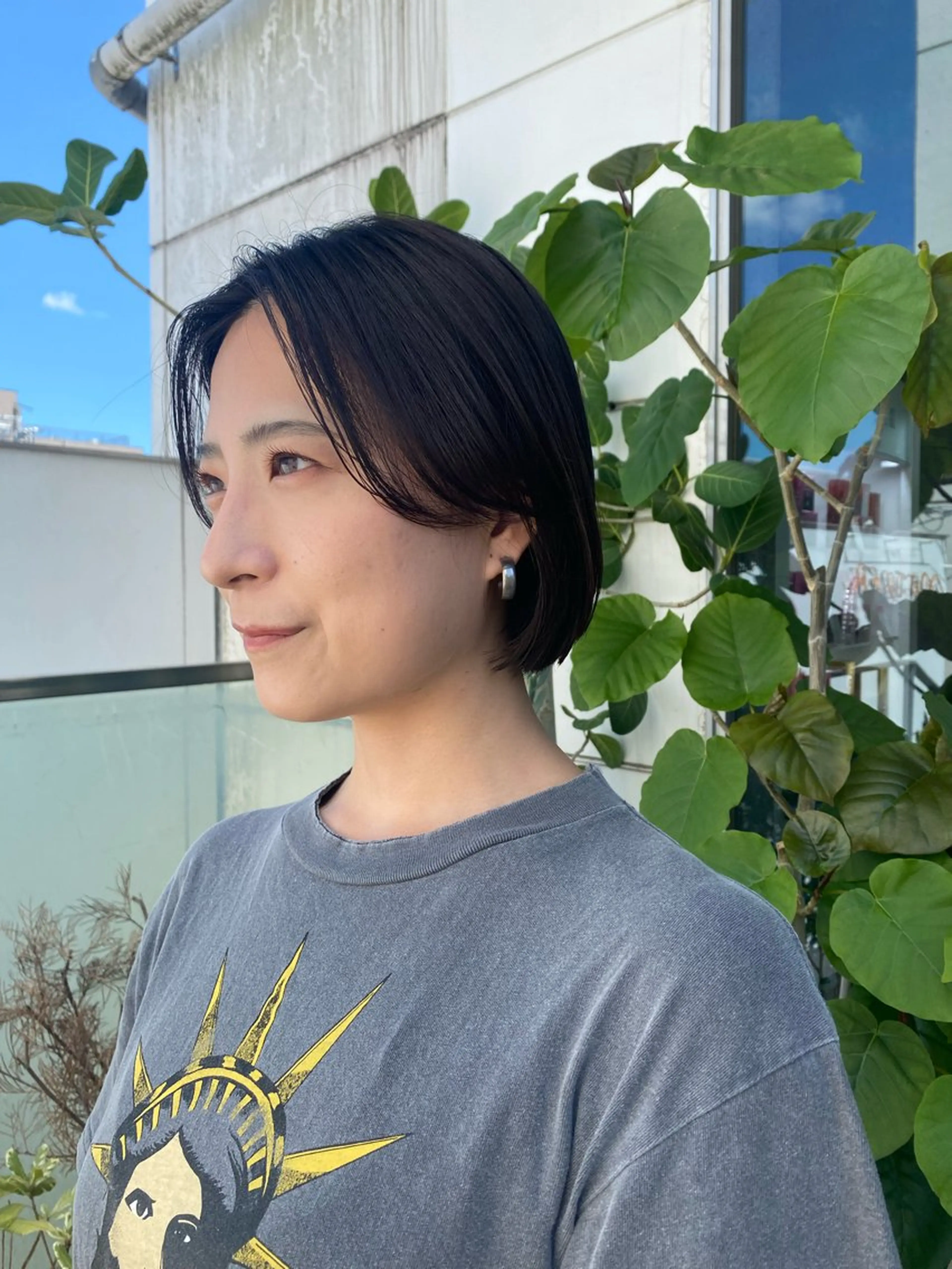 ショート カラー パーマ ヘアアレンジ ボブ カット トリートメント ヘッドスパ ヘアセット 押切 響 のヘアスタイル