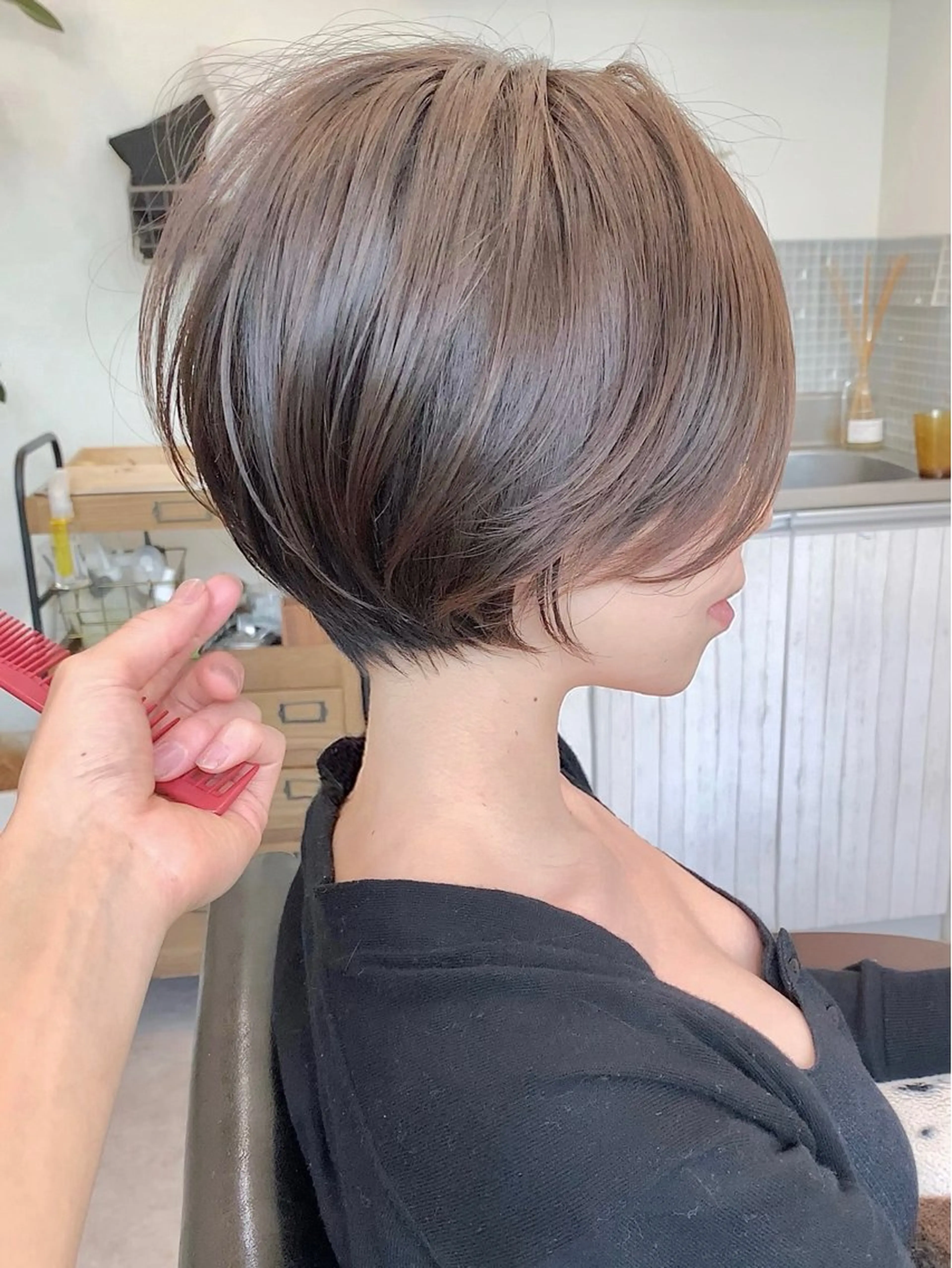 ショート カット 縮毛矯正 トリートメント i.+sapporo所属・ショート/レイヤー /札幌/小山内のヘアスタイル