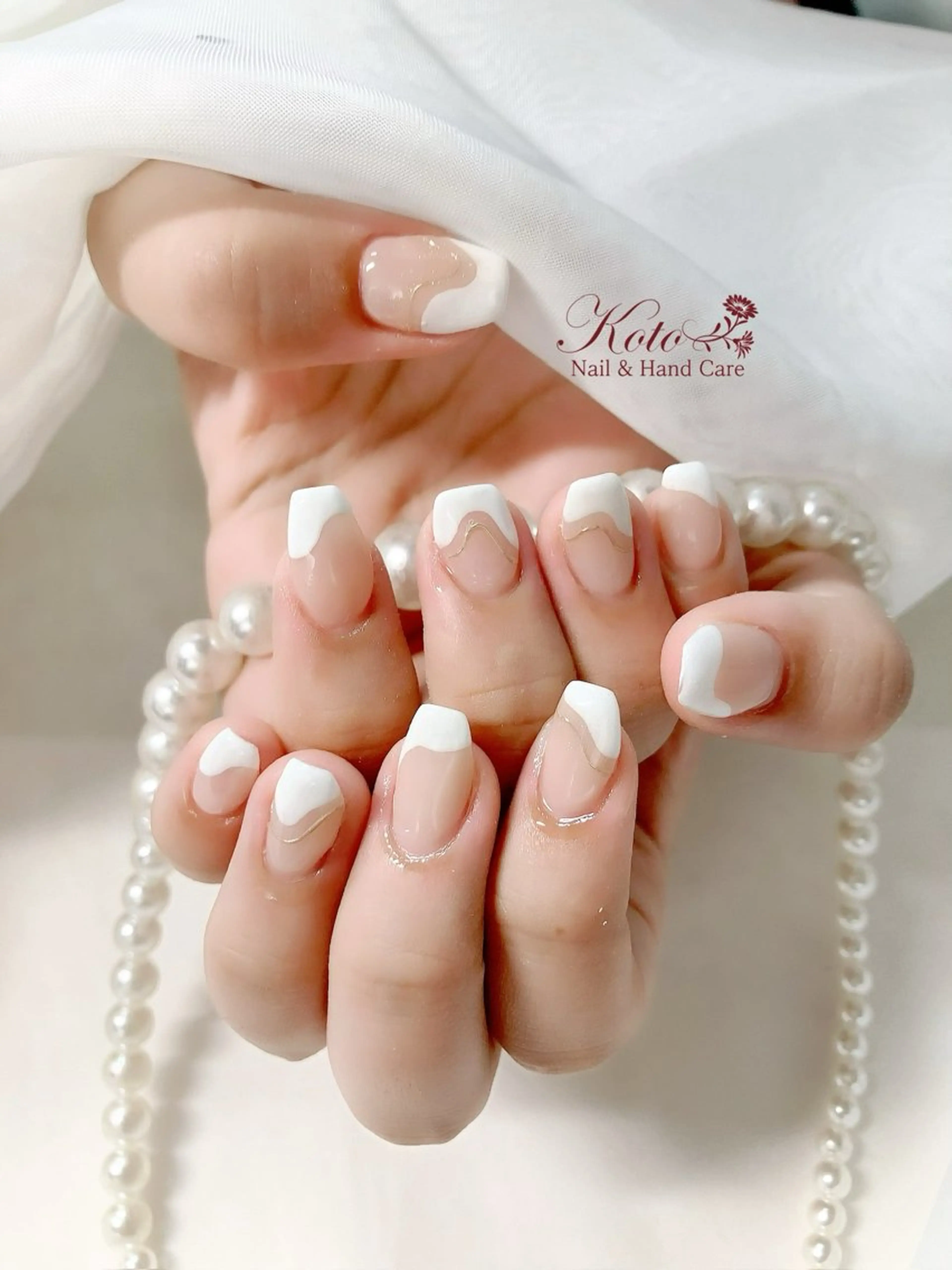 ネイル 長さ出し フレンチネイル ジェルネイル 持ち込み ニュアンスネイル ハンドネイル Nail Salon KOTOのネイルデザイン