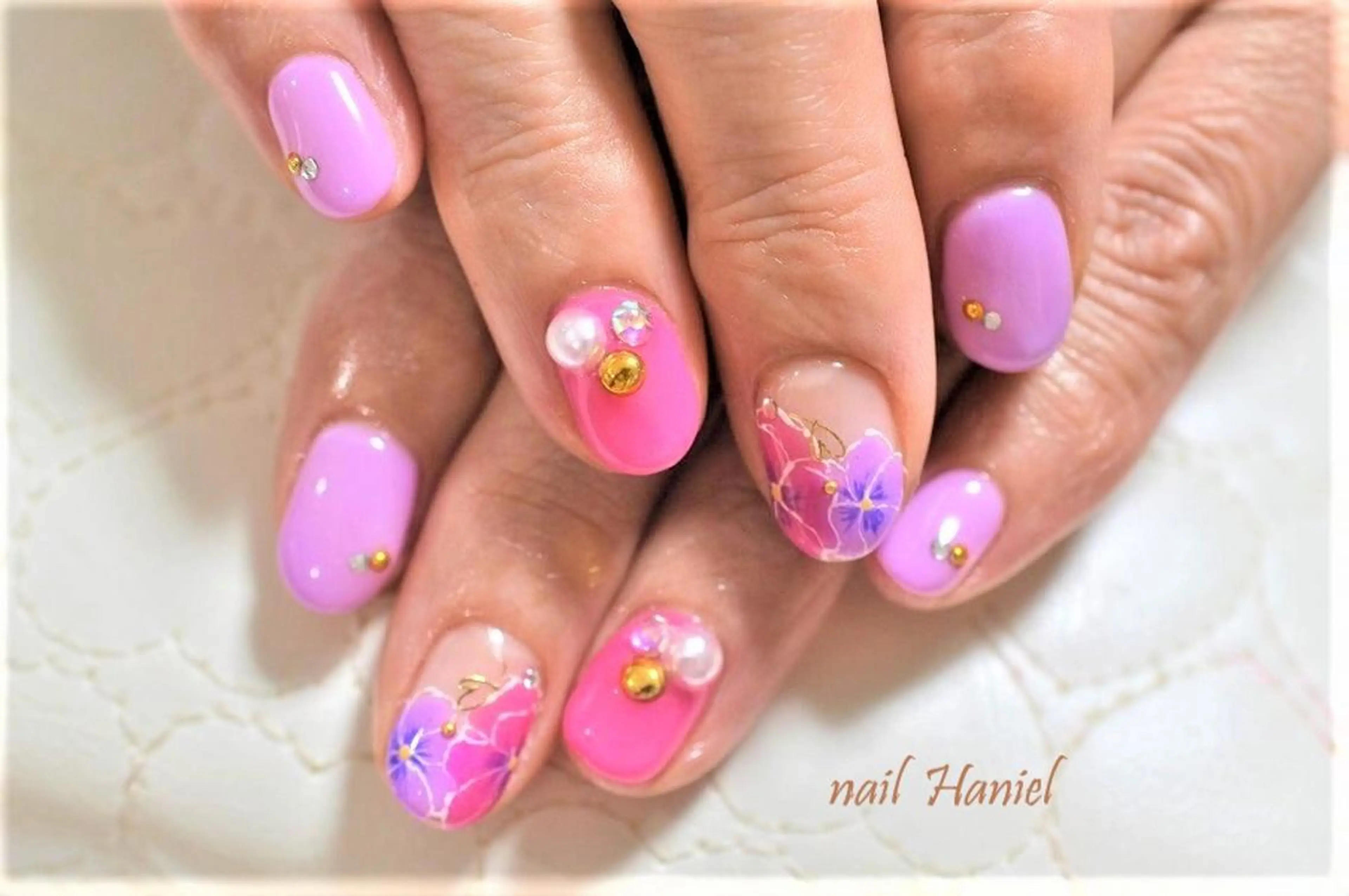 ネイル フラワーネイル フットネイル ジェルネイル ハロウィン nail Haniel所属・半蔵門サロンハニエル 魅神 ちよのネイルデザイン