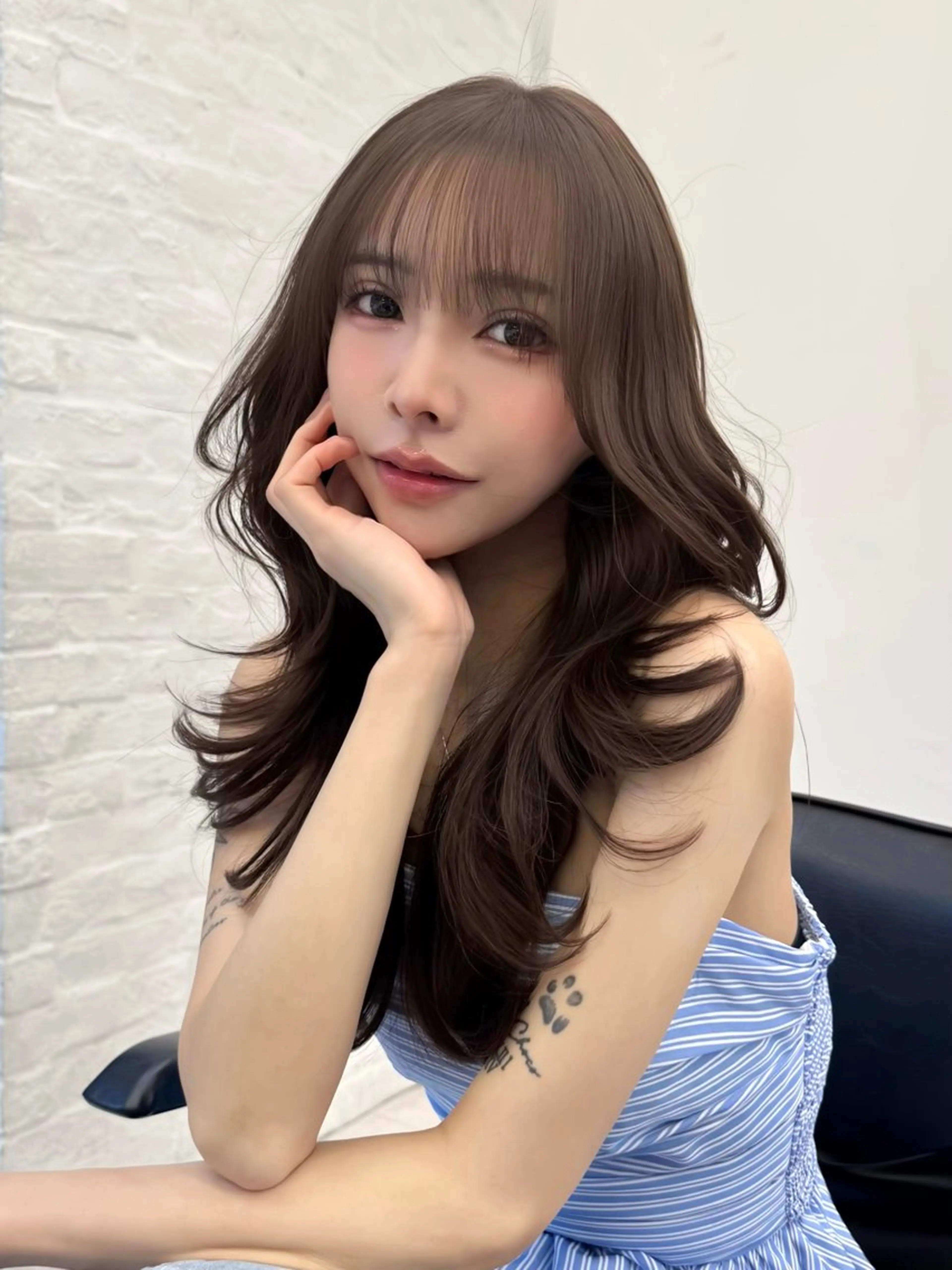 ロング カラー カット ヘアカラー 高島大登/顔周り /レイヤーカットのヘアスタイル