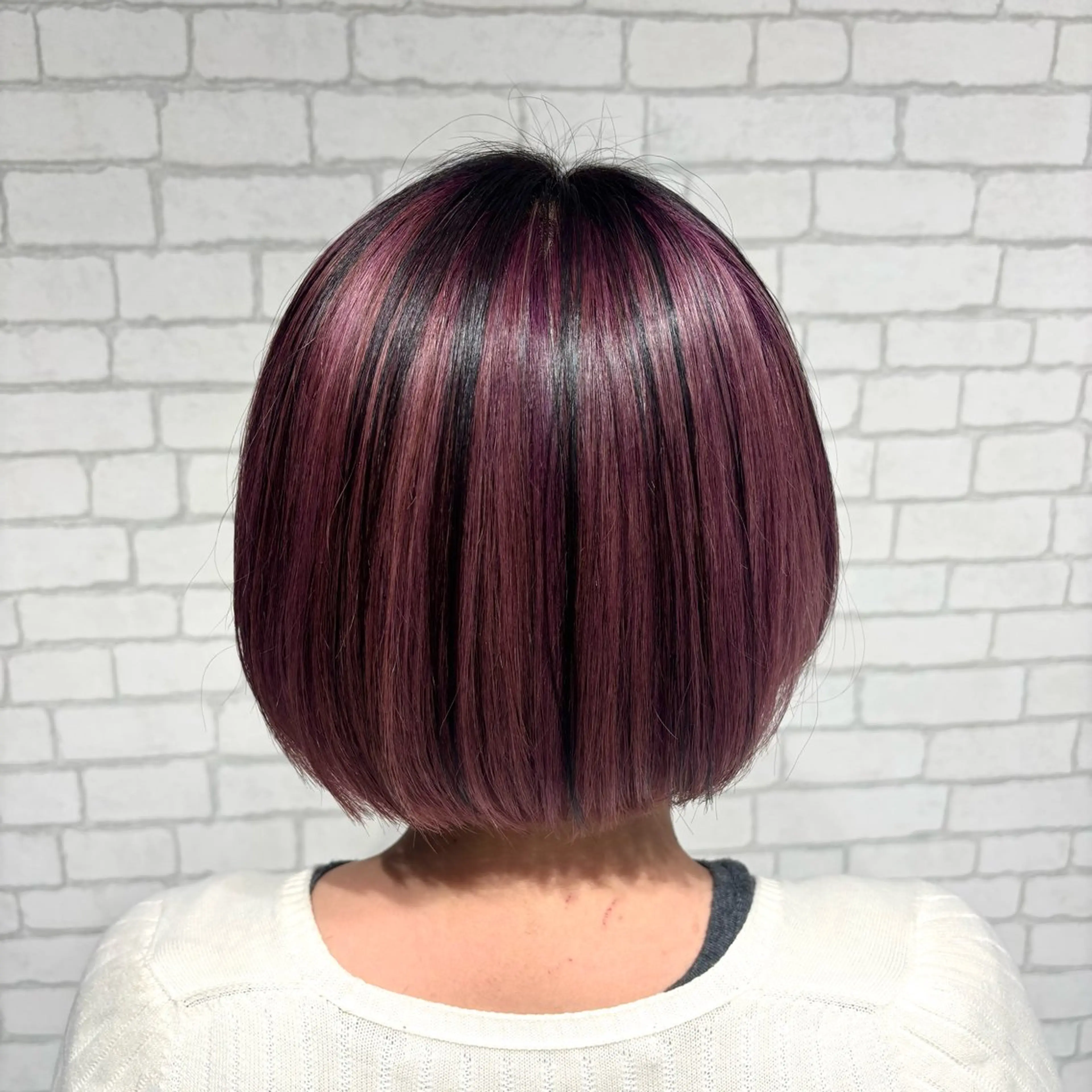 カラー 黒髪 ピンクカラー ヘアカラー トリートメント あおう あすかのヘアスタイル