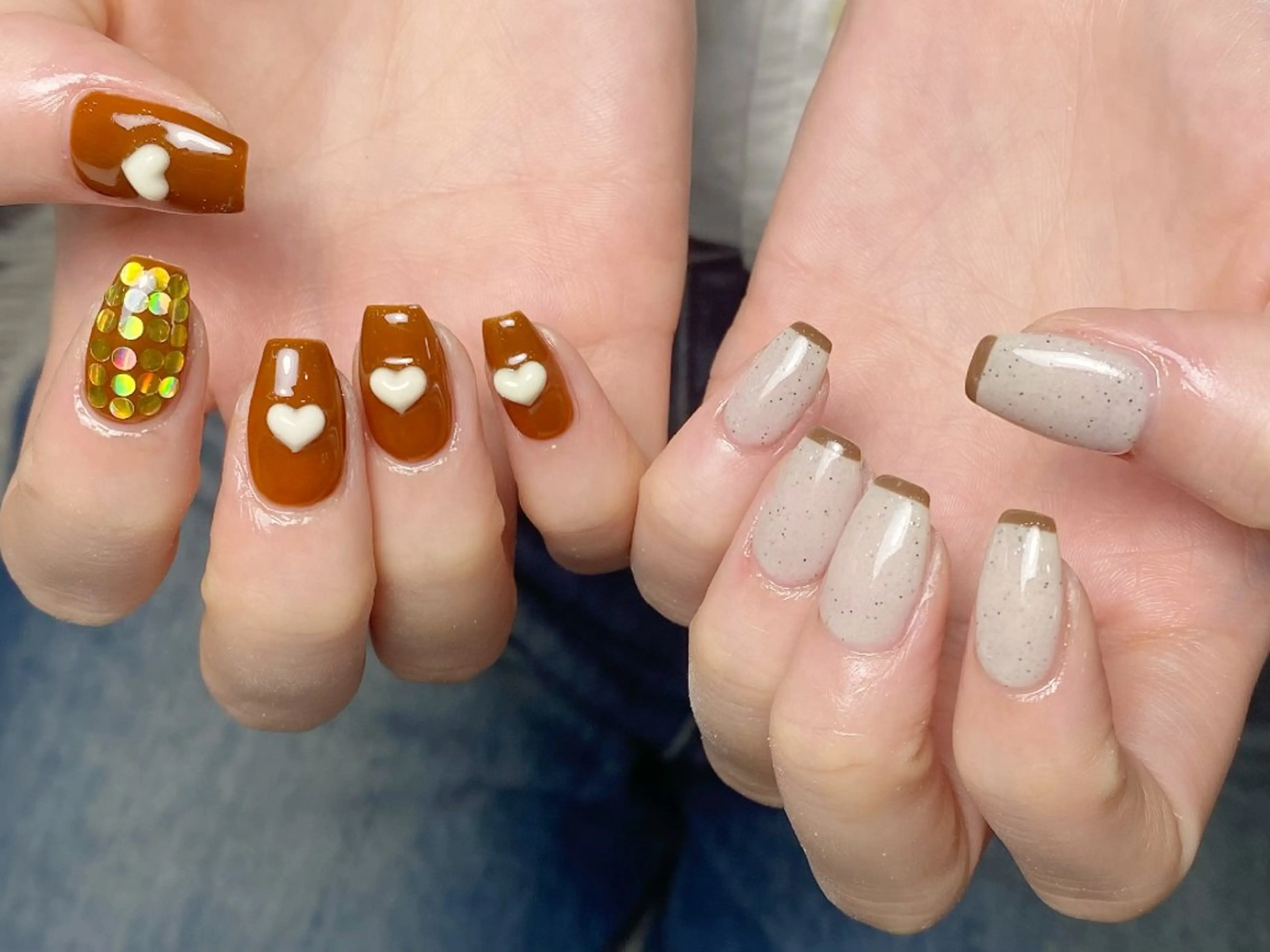 ネイル チークネイル フレンチネイル ジェルネイル ガーリー キラキラネイル ハンドネイル UM Nail Salonのネイルデザイン