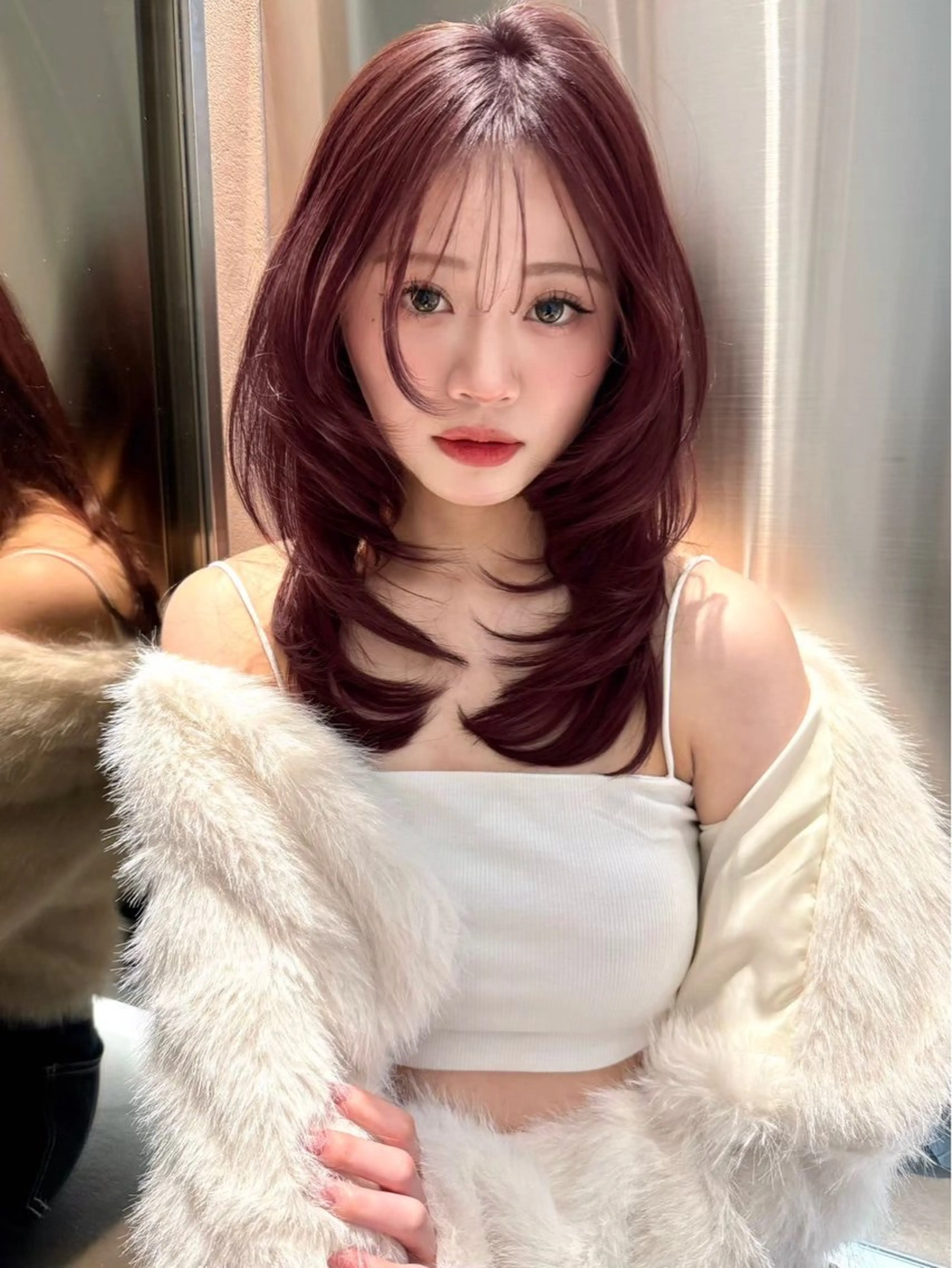 ミディアム カット ヘアカラー 縮毛矯正 ブリーチなし髪質改善 🎀GLROW のんのヘアスタイル