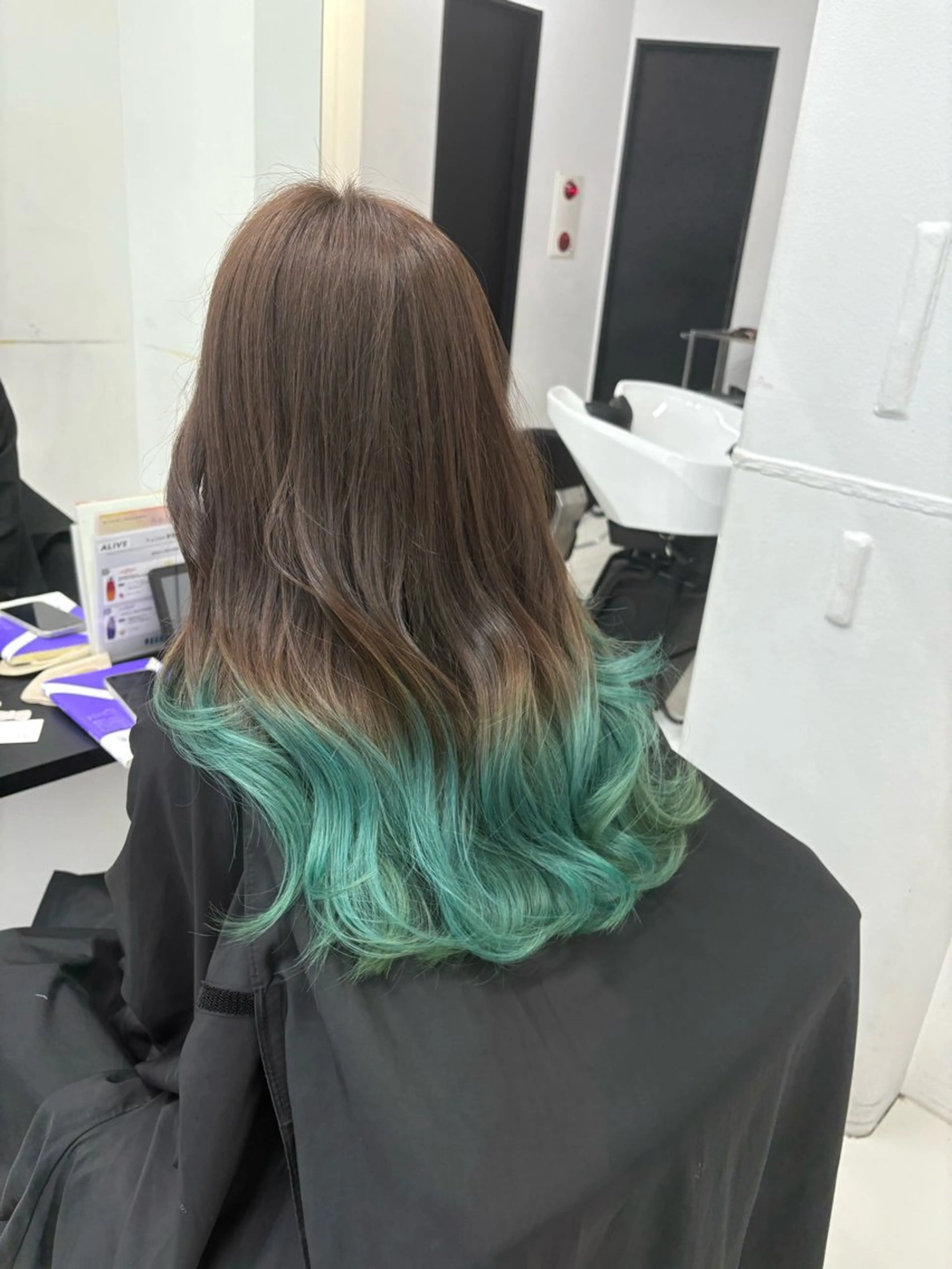 ロング カラー ミント ミントグリーン ALIVE原宿🖤 カラーリストるねこのヘアスタイル