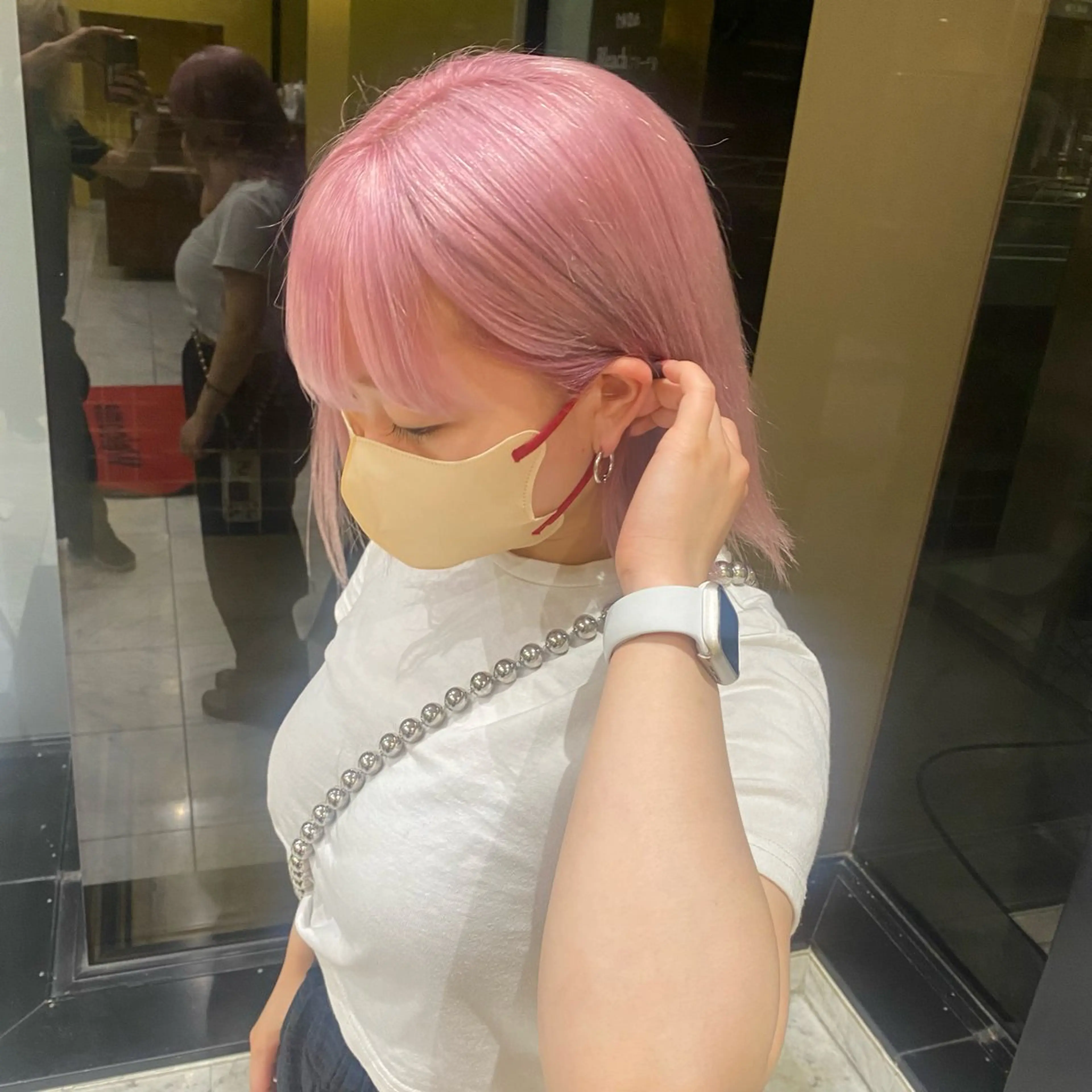 カラー ピンクカラー 木村 ハルカのヘアスタイル