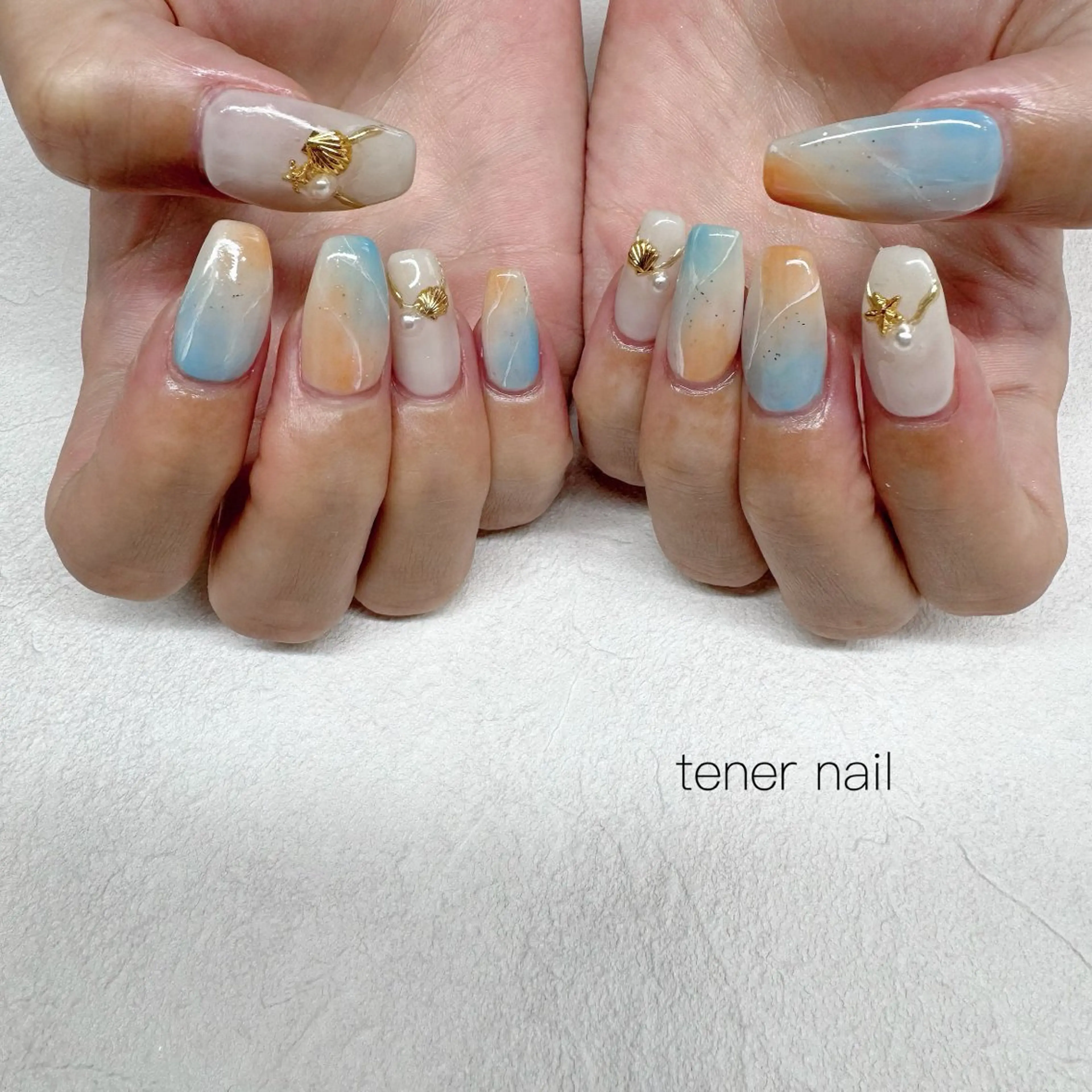 ネイル 夏ネイル ハンドネイル tener  nail  テネルネイル所属・テネルネイル tener nailのネイルデザイン