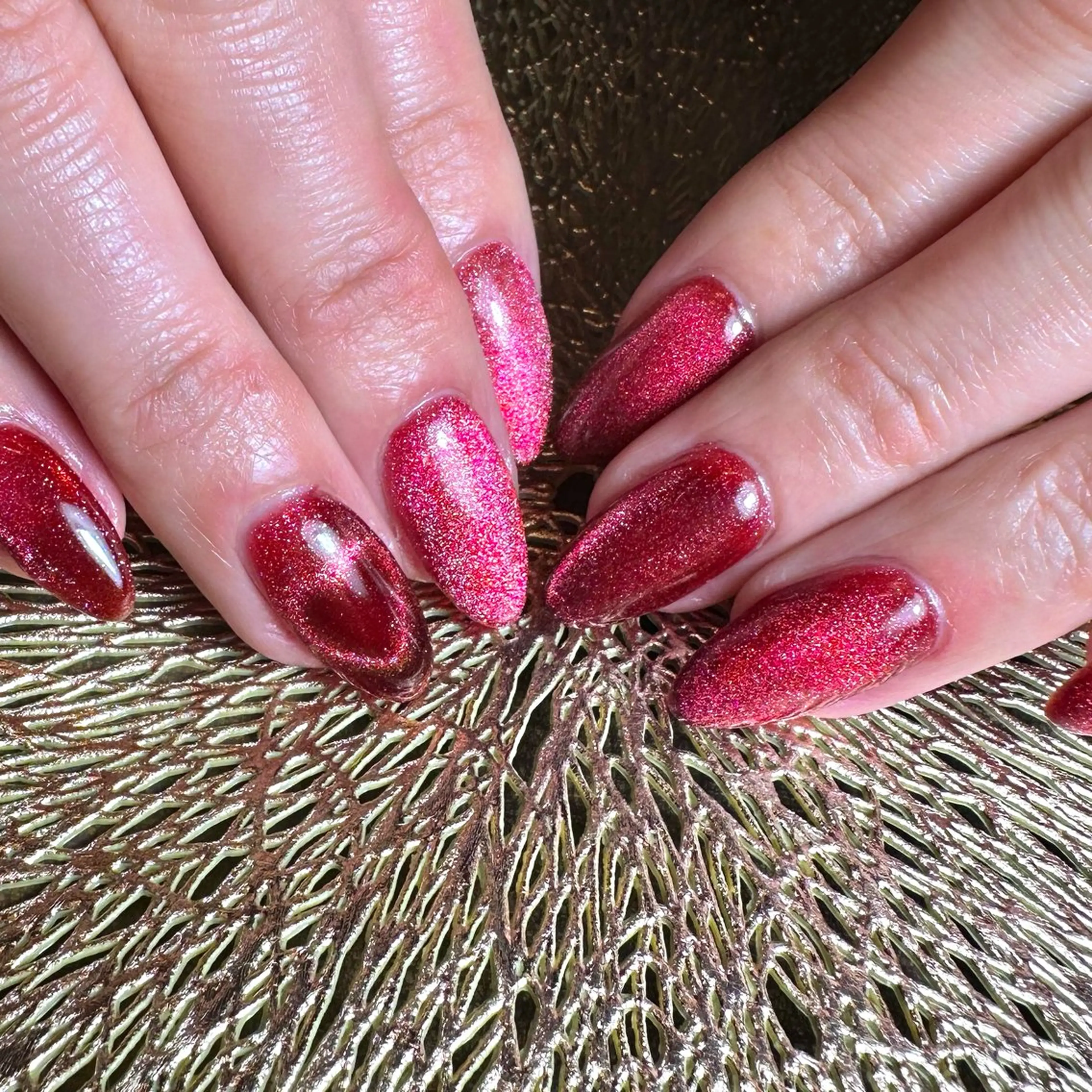 ネイル ハート マグネットネイル nail salon 凪/ネイル/耳ツボのネイルデザイン