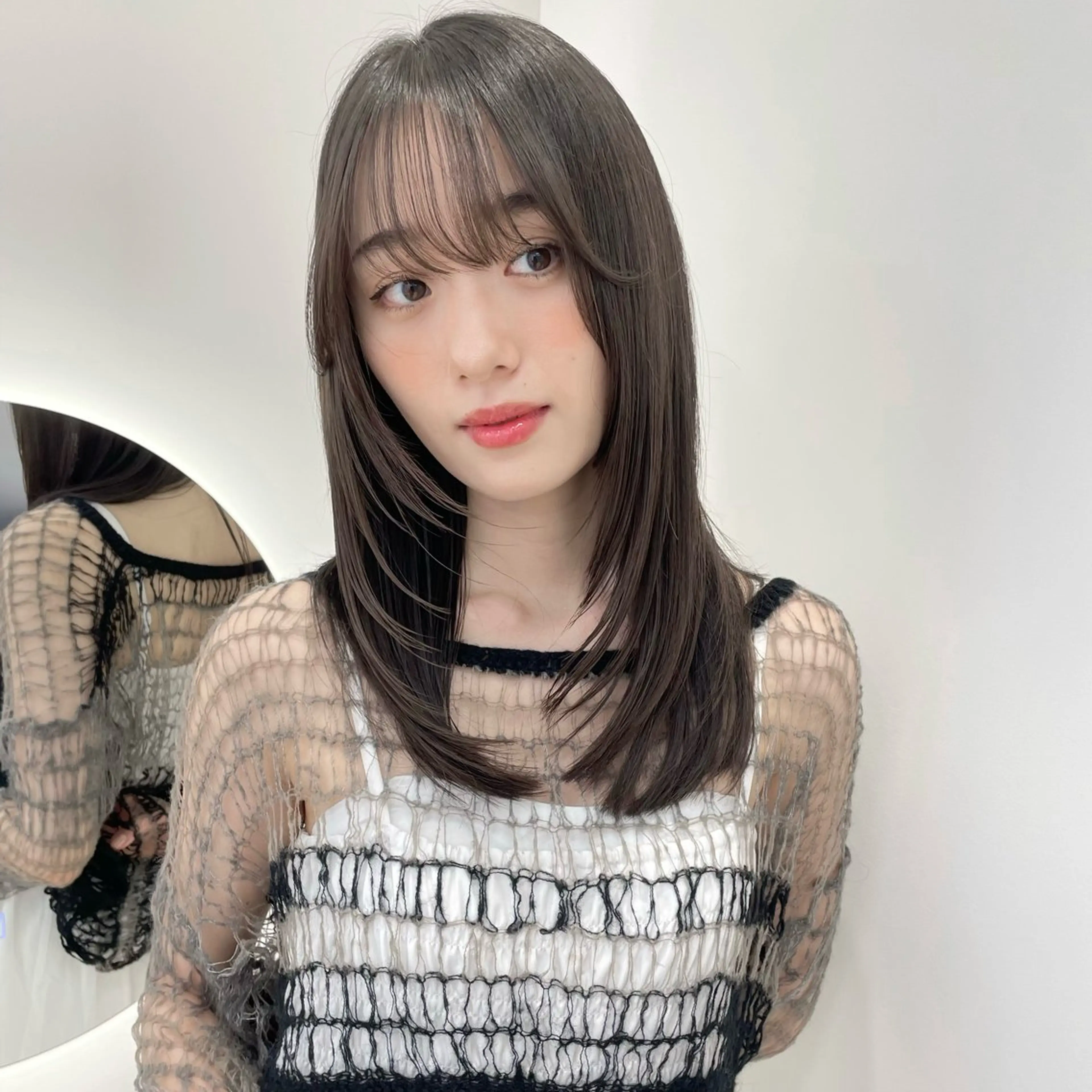 セミロング カラー 透明感カラー 🩰あさのヘアスタイル