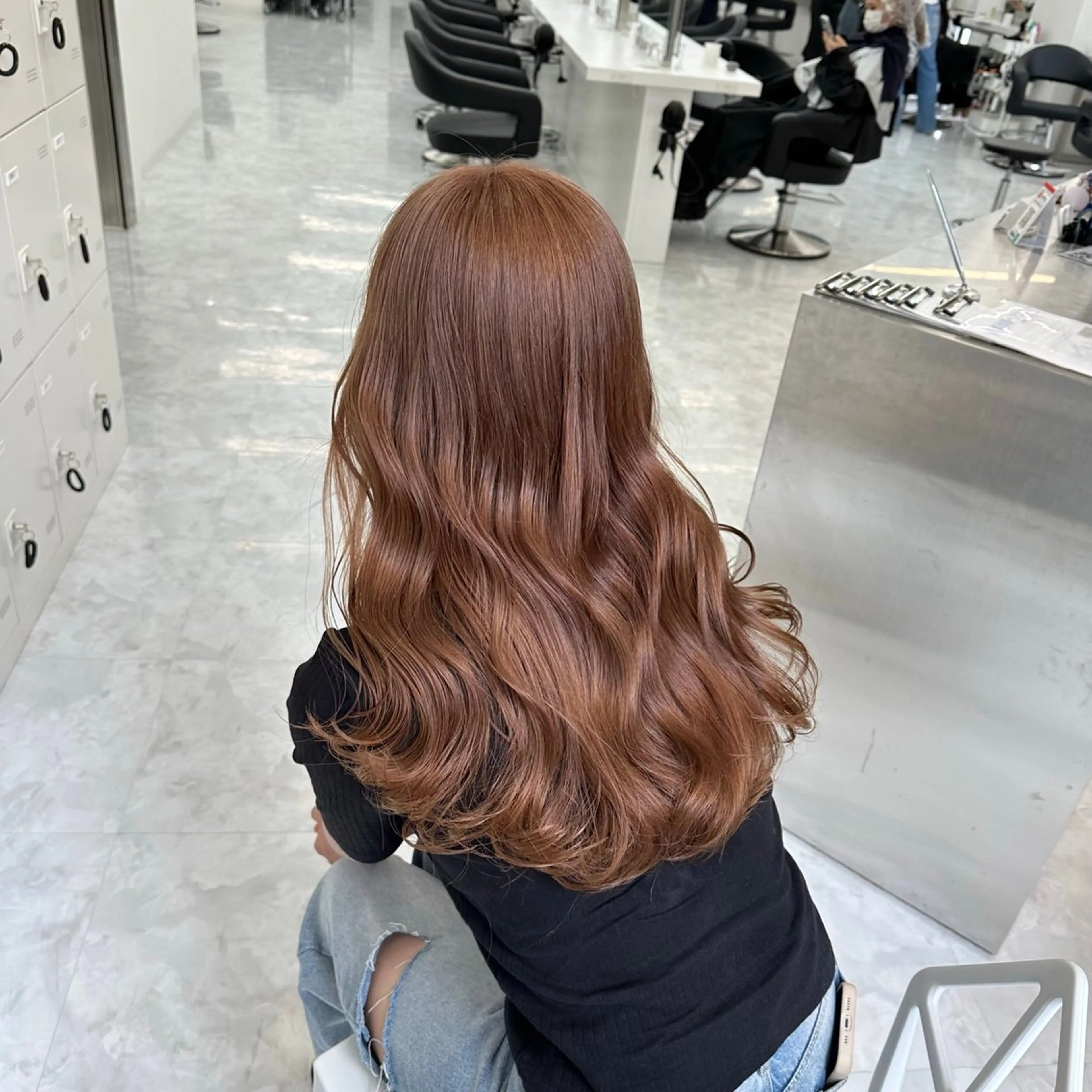 セミロング カラー カット ヘアカラー トリートメント ヘアセット ダブルカラー 韓国ヘアKYONのヘアスタイル