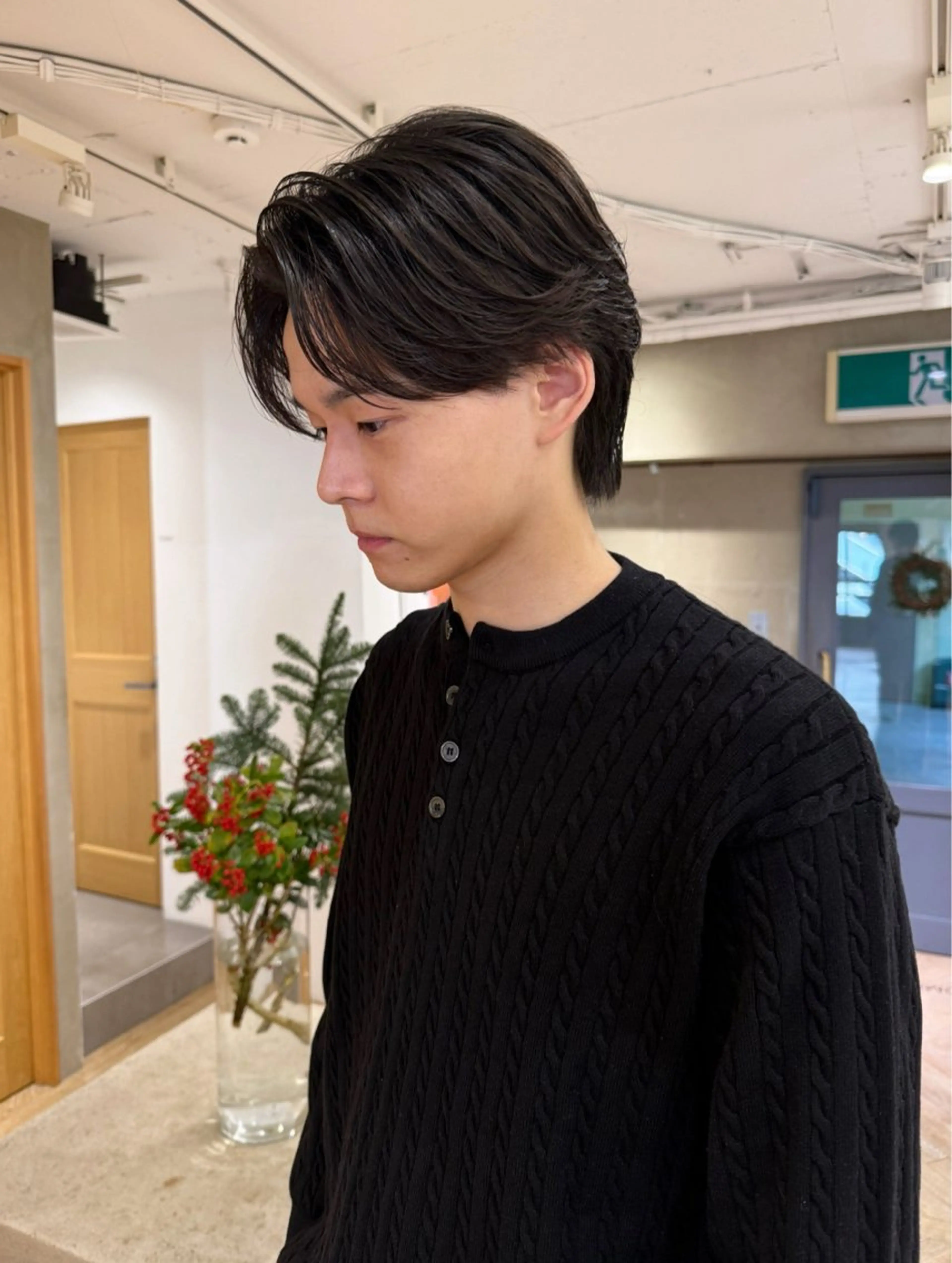 ミディアム パーマ メンズ カット パーマ 田形 清流のヘアスタイル