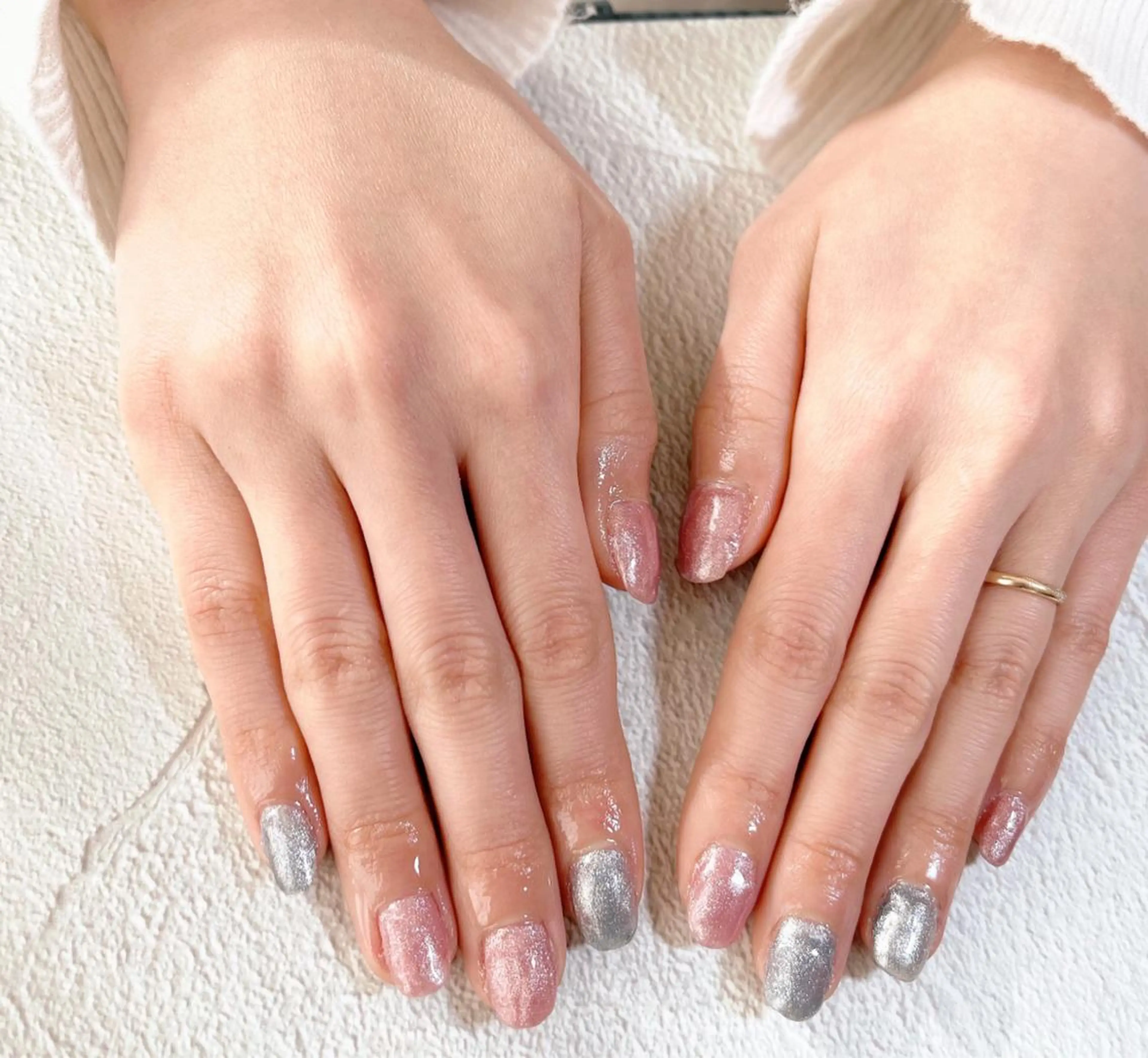 ネイル マグネットネイル ワンカラーネイル ハンドネイル ビューティーサロン プチフルールのネイルデザイン