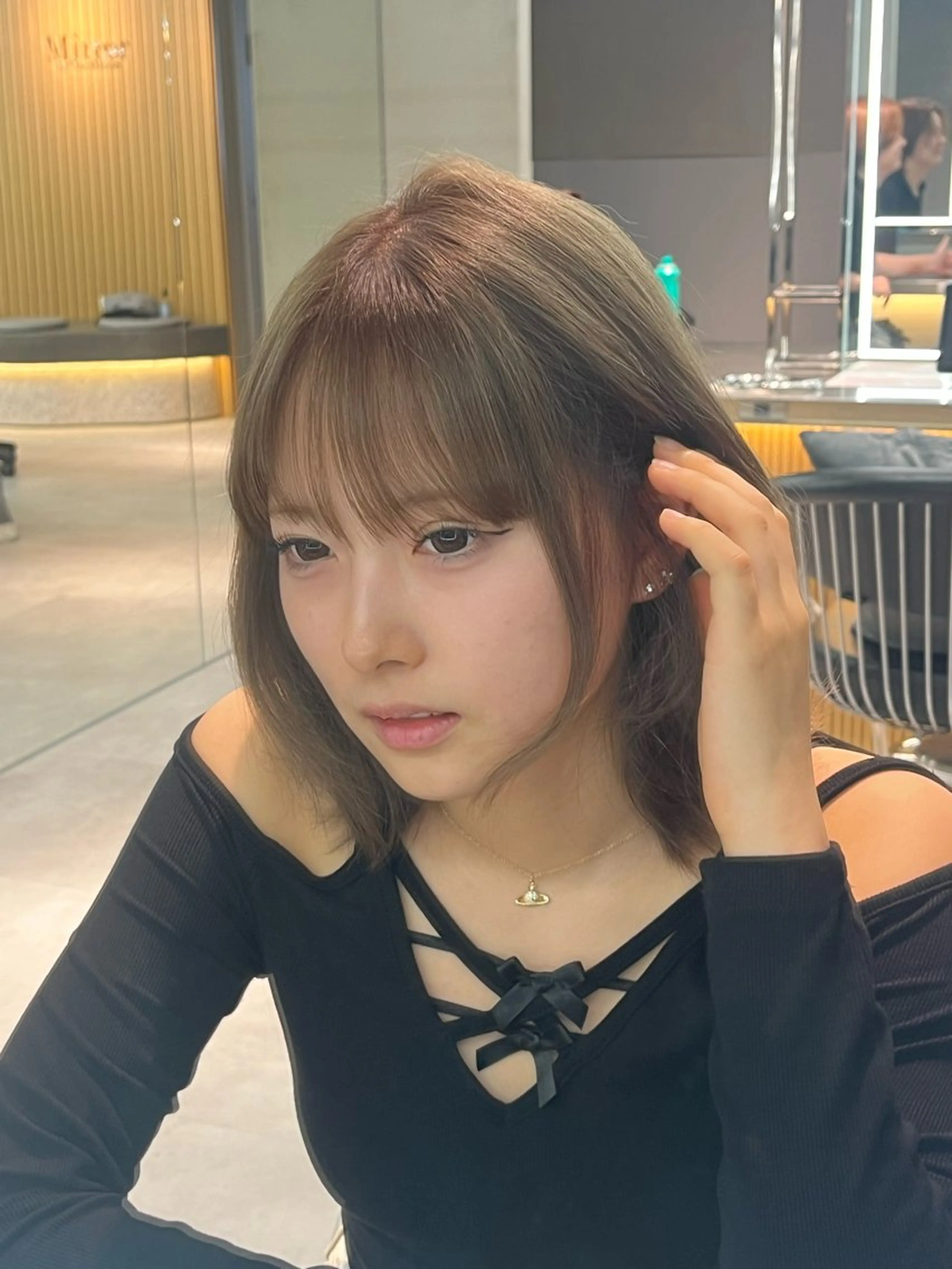 ミディアム けいし🐬ボブ ショート艶髪カラー✨のヘアスタイル
