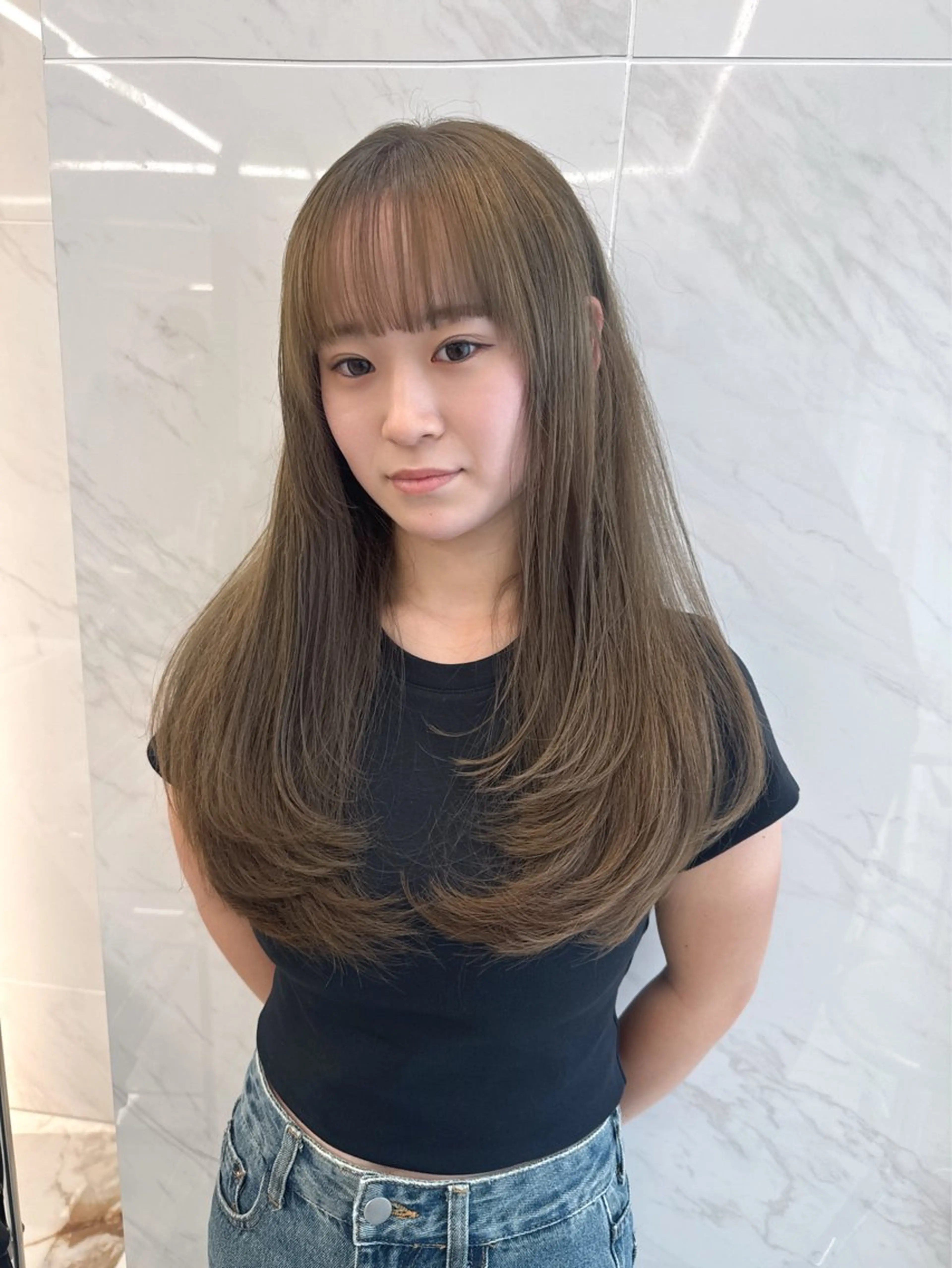 ロング カラー カット ヘアカラー トリートメント ケン トのヘアスタイル