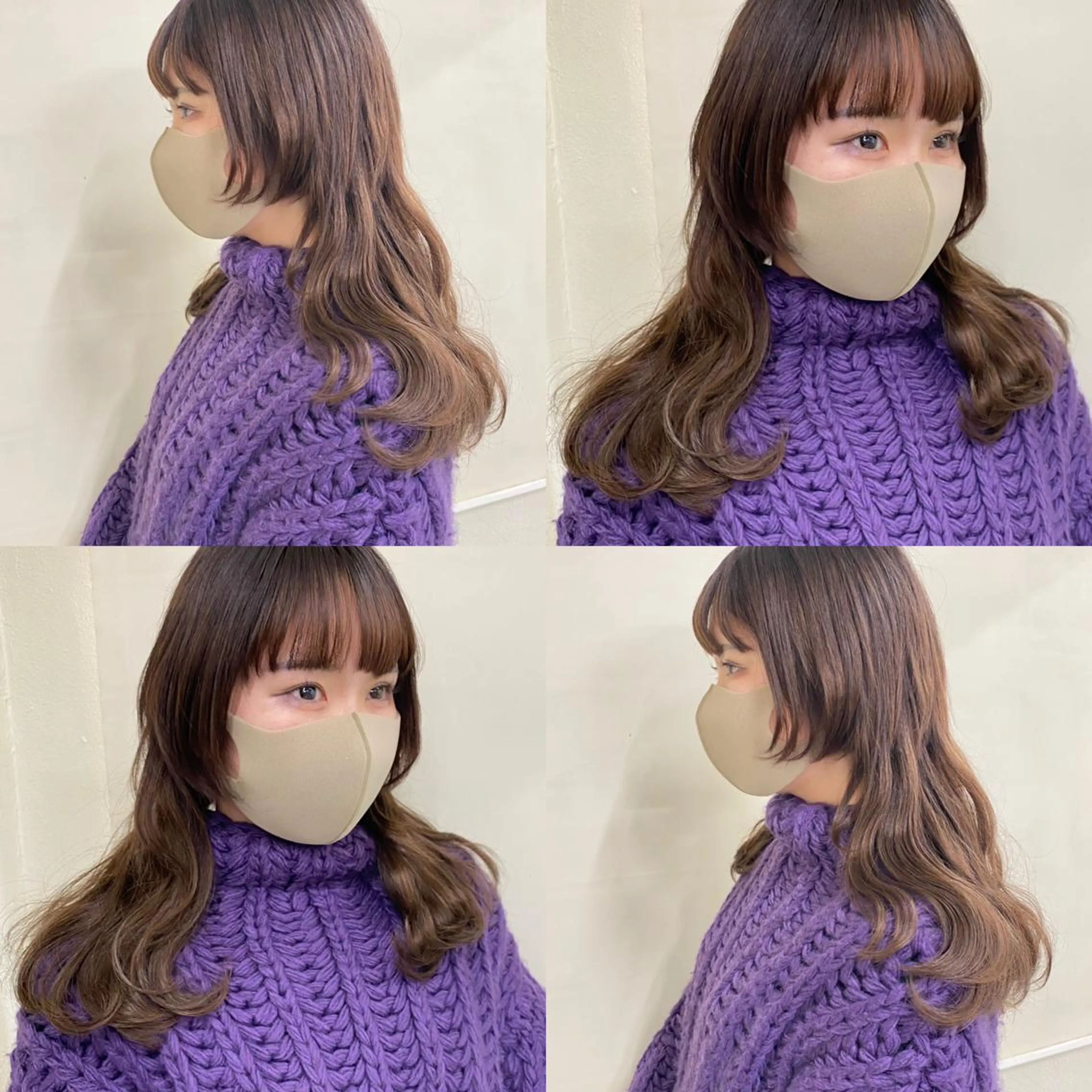 セミロング エクステ ウルフカット カット エクステ エクステ ハイトーン 💭黒崎ハルカのヘアスタイル