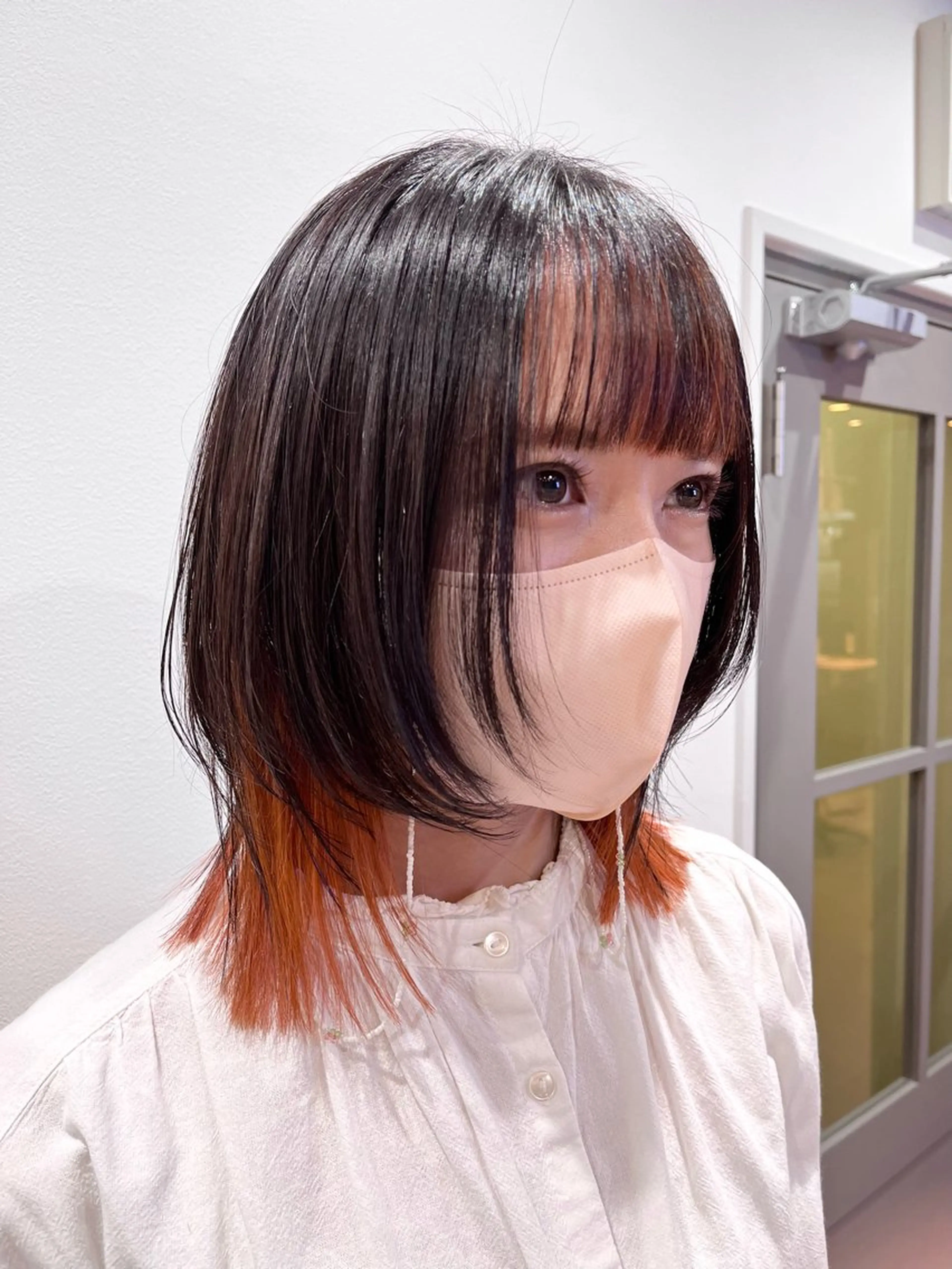 ミディアム カラー カット ヘアカラー トリートメント neon  hair亀戸店所属・🌈neonhair 透明感✨カラー🌈のヘアスタイル