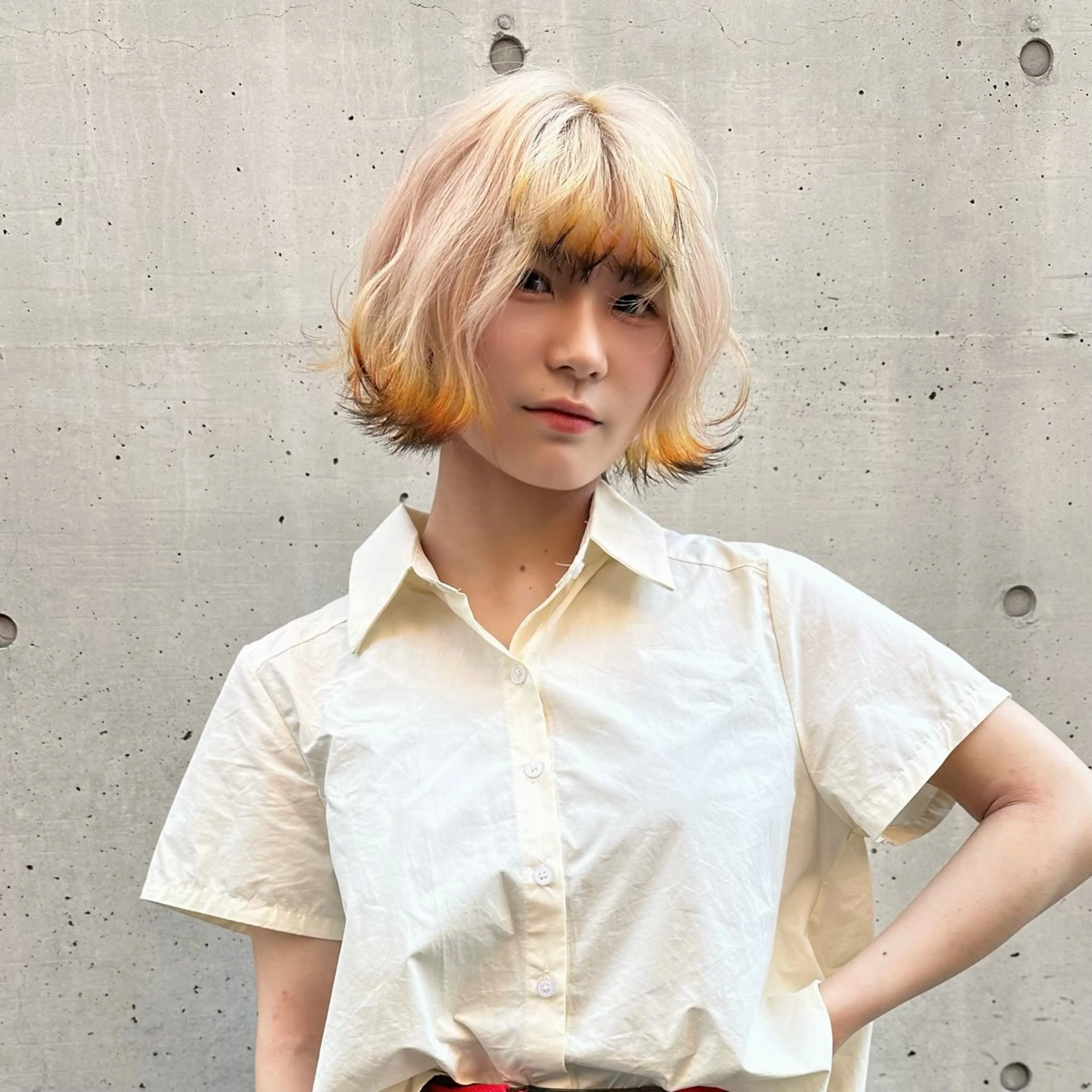 【ダメージレスハイトーンに✨】ケアブリーチ2回+カラー+内部補修tr《ブリーチカラー、ハイトーンカラー、中崎町、梅田》の写真