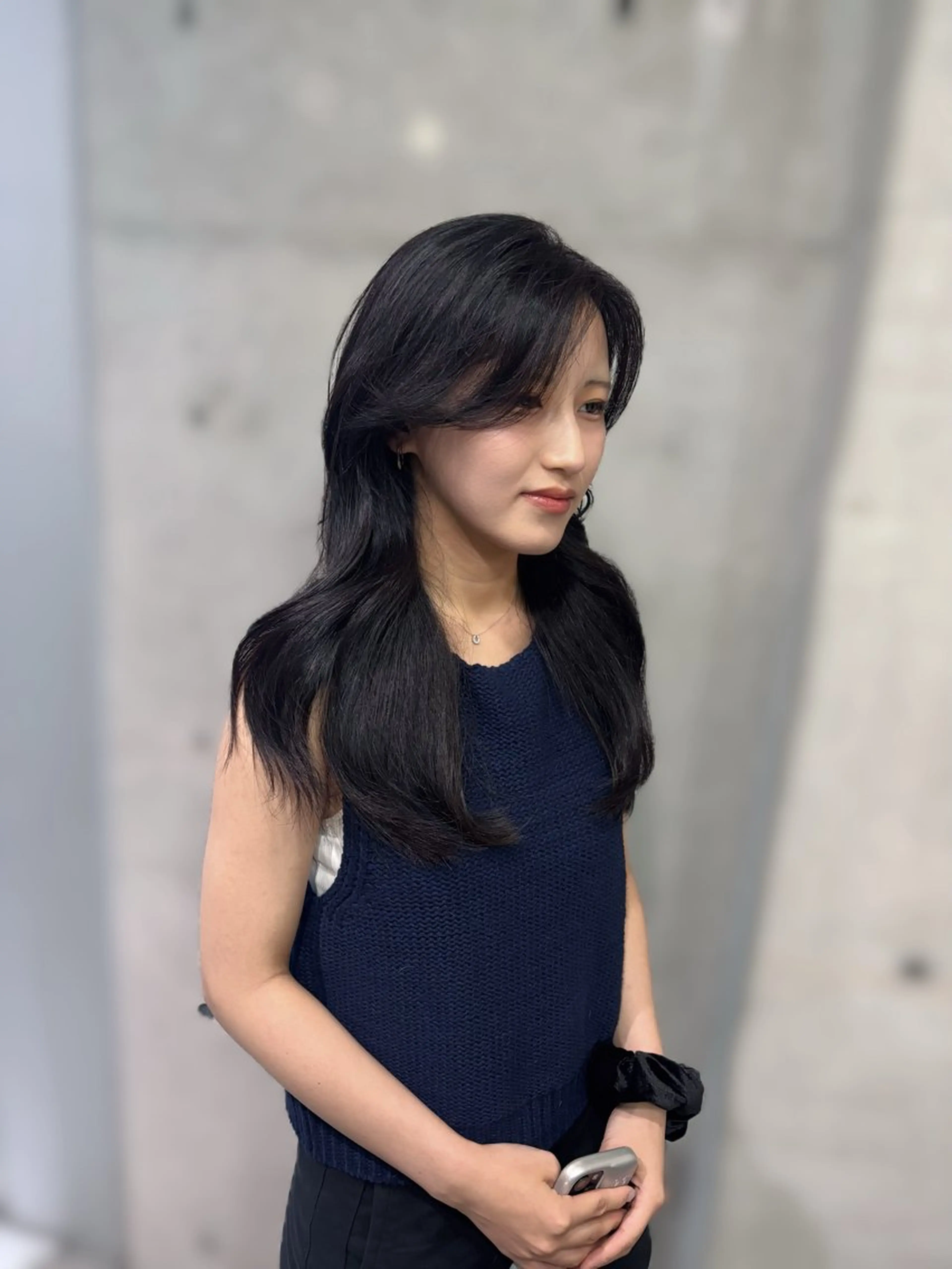 セミロング レイヤーカット カット ヘアカラー 韓国ヘア🤍 慎之介のヘアスタイル