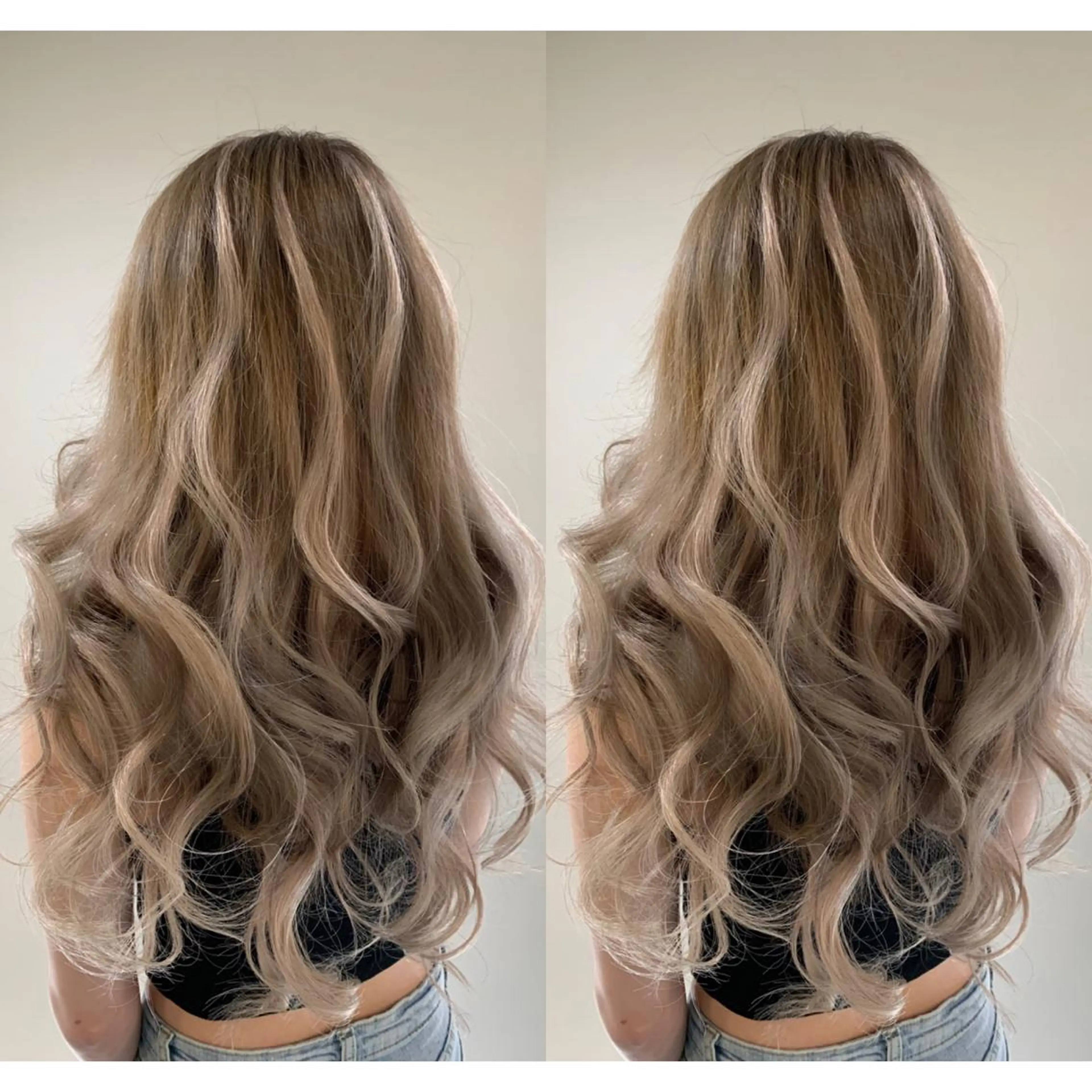 ロング カラー ヘアアレンジ バレイヤージュ ハイトーンカラー エクステ レイヤーカット カット ヘアカラー トリートメント エクステ ヘアセット alpha. カラーエクステ下妻のヘアスタイル