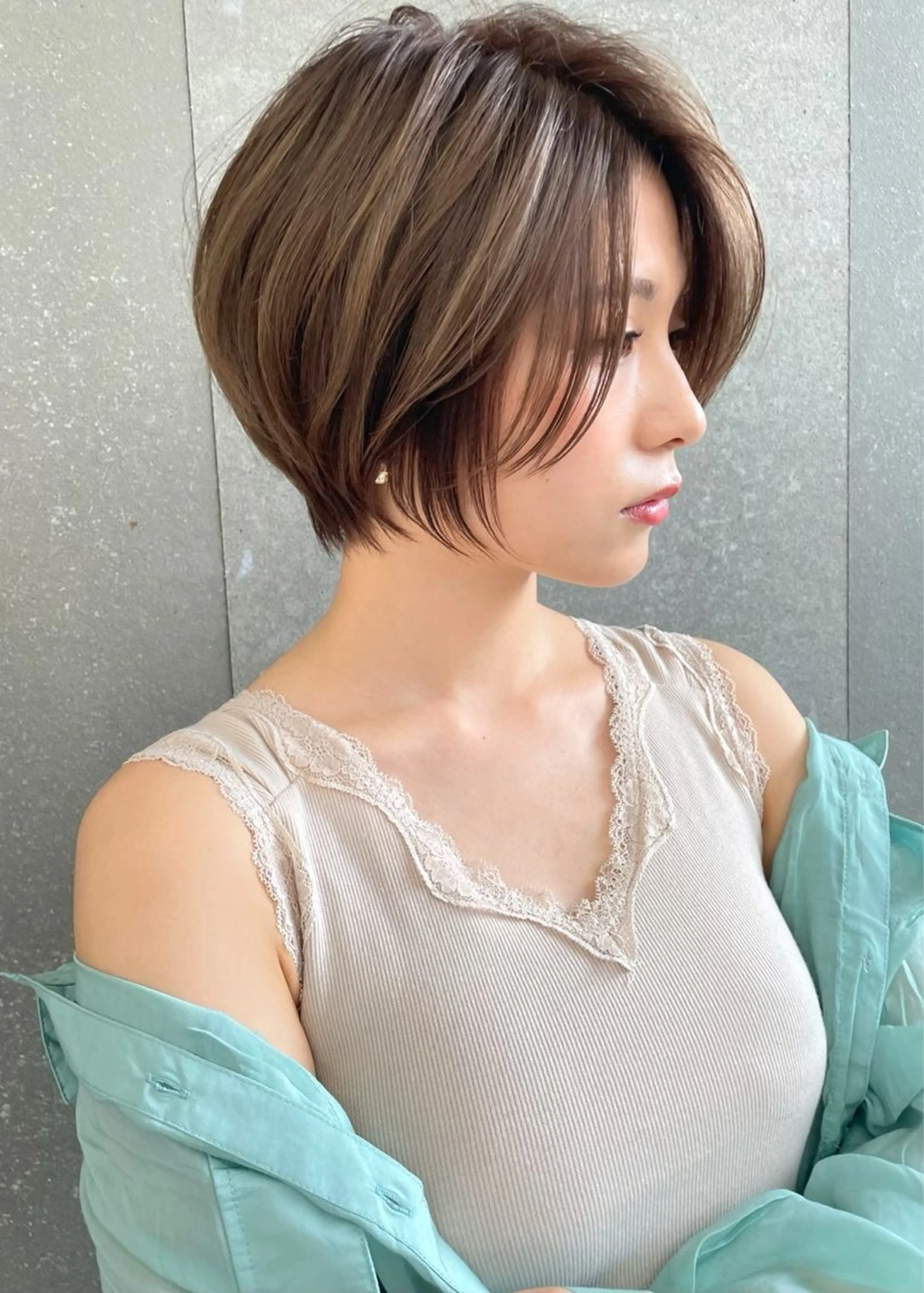 ショート カラー カット ヘアカラー トリートメント 加納/くびれショート /レイヤー髪質改善のヘアスタイル