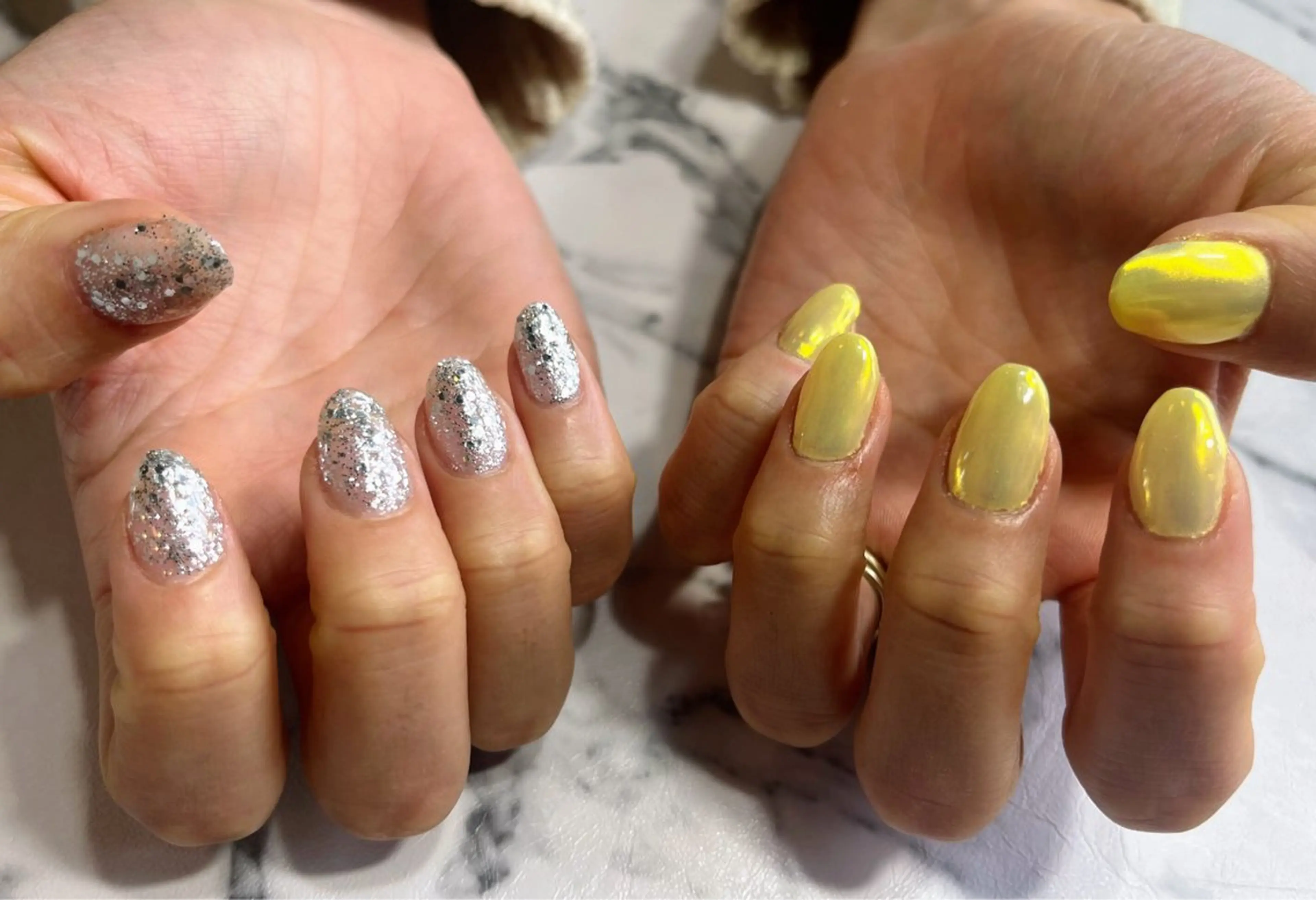 ネイル オーロラネイル ラメ(グリッター) ハンドネイル JAM Orario Nailのネイルデザイン