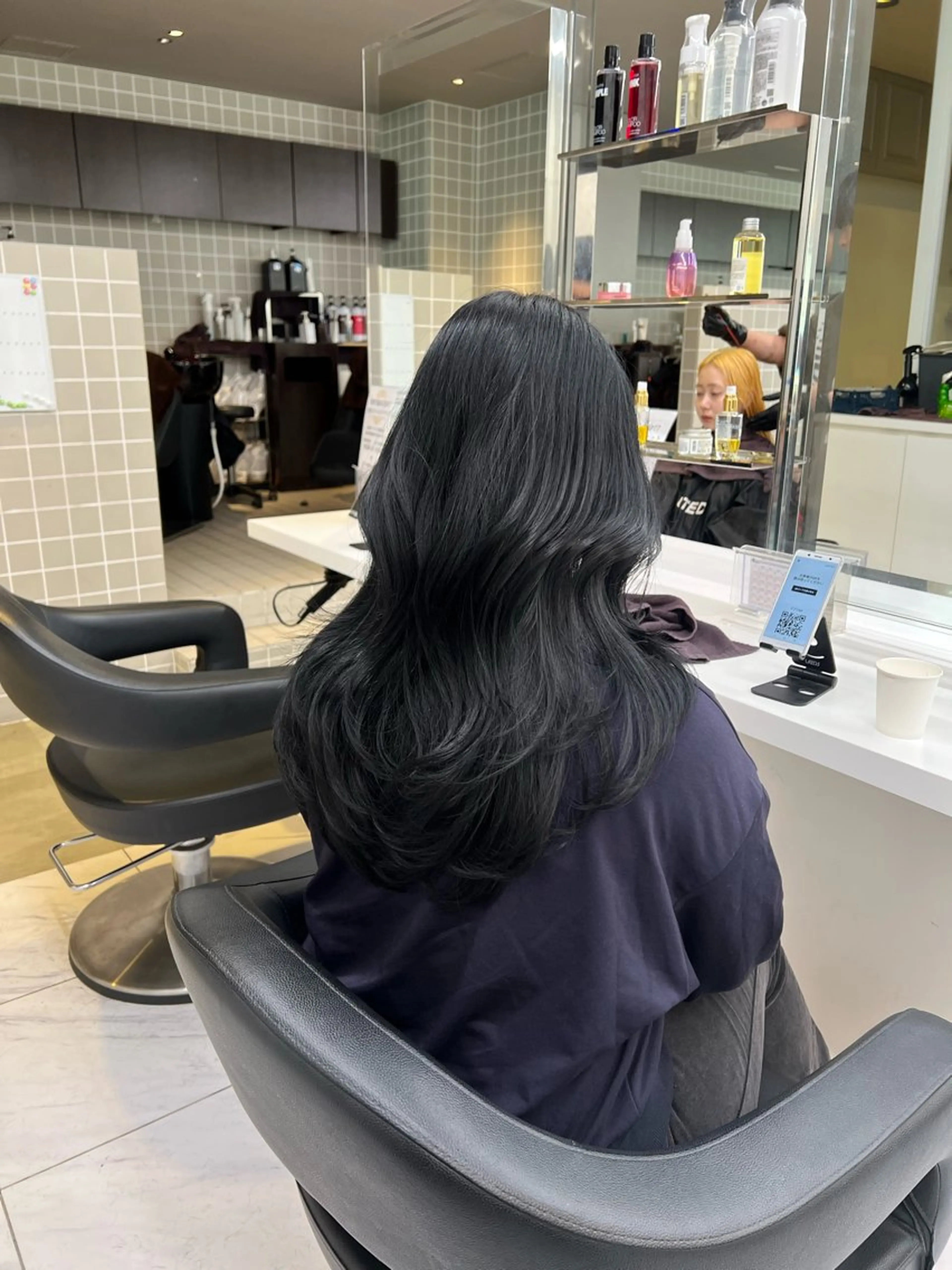 ロング カラー カット ヘアカラー 韓国レイヤーカット /ダブルカラーのヘアスタイル