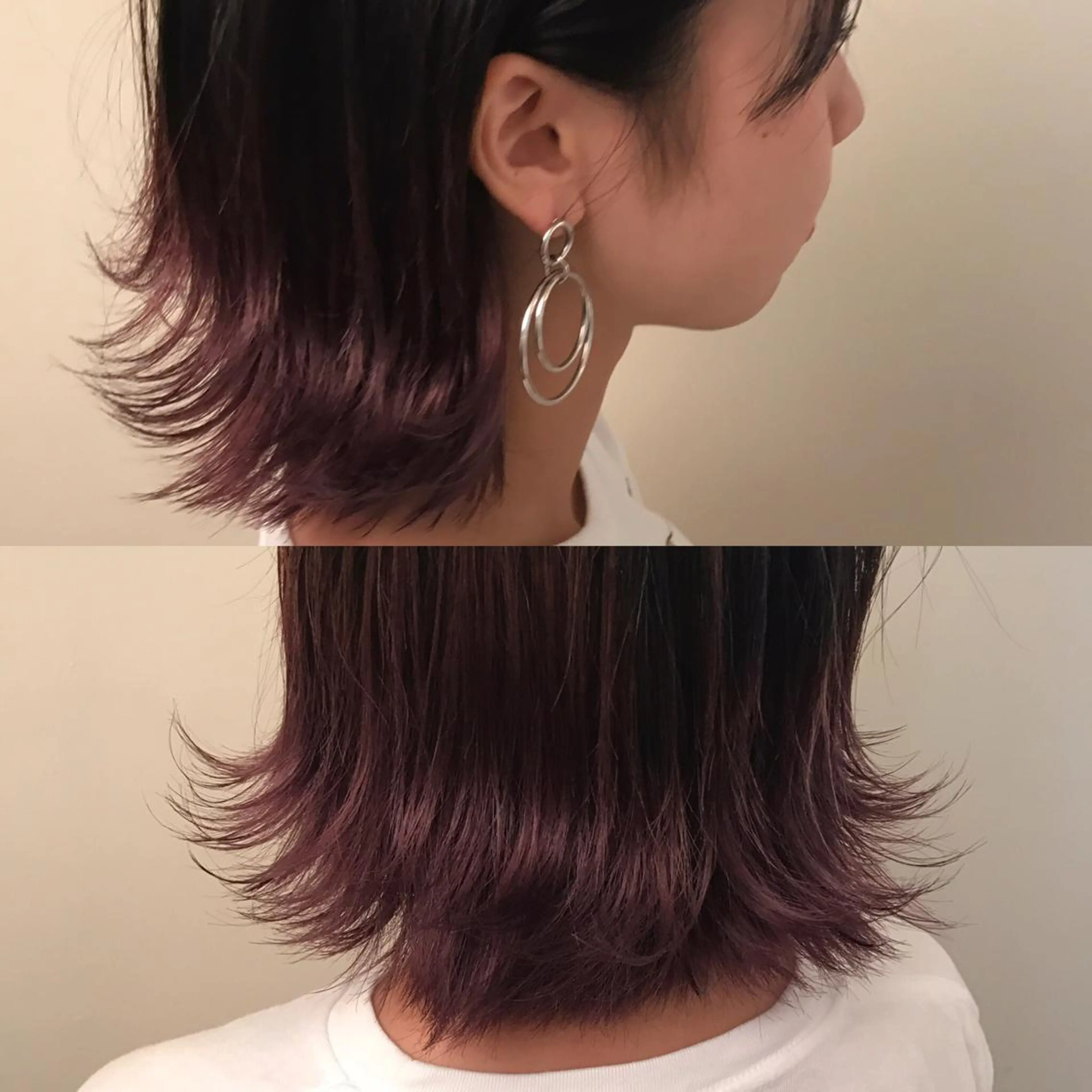 ショート カラー グラデーションカラー ピンクカラー AILEE所属・ウルフカット レイヤーカット上柿のヘアスタイル