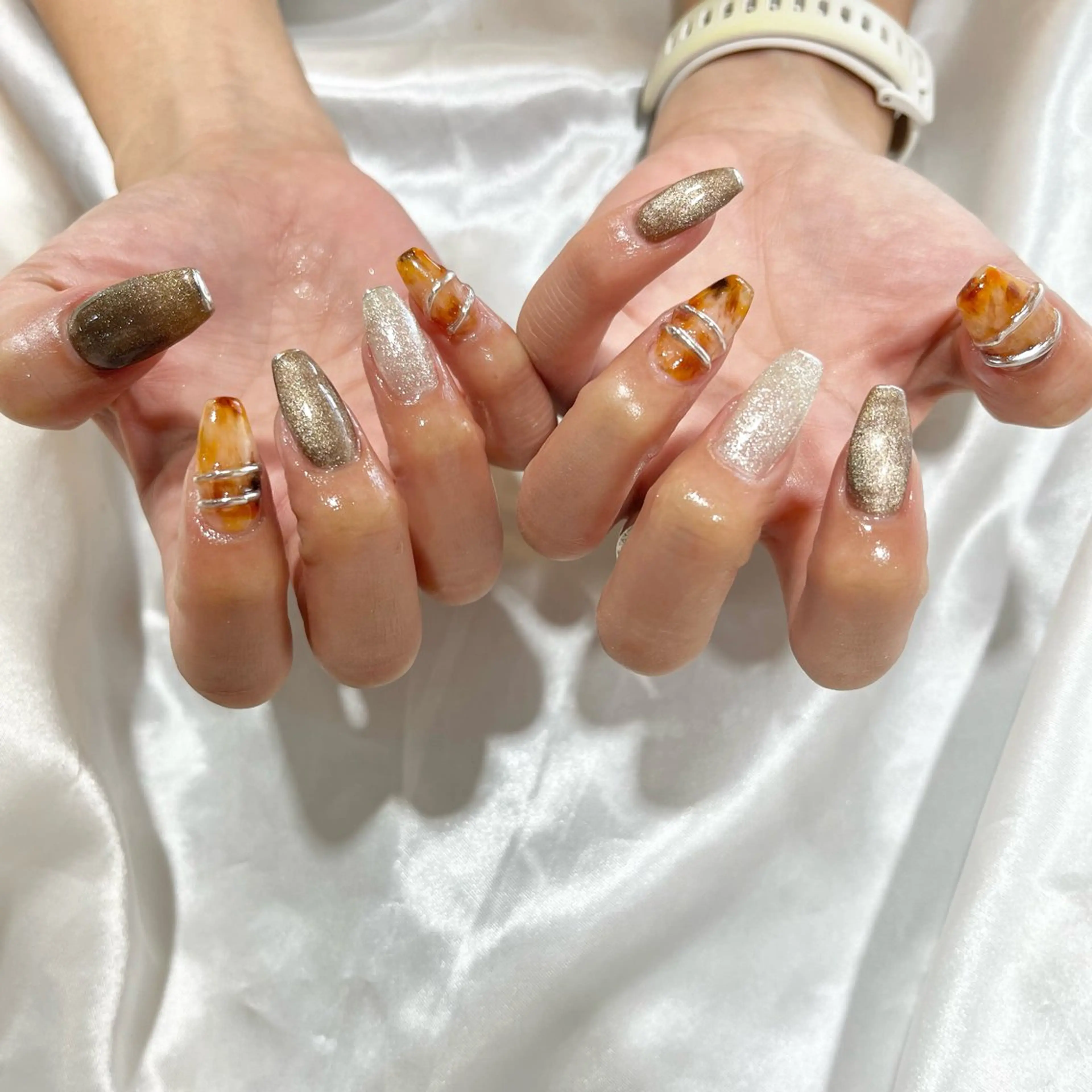 ネイル べっ甲ネイル ミラーネイル ハンドネイル nailsister ただのネイルデザイン