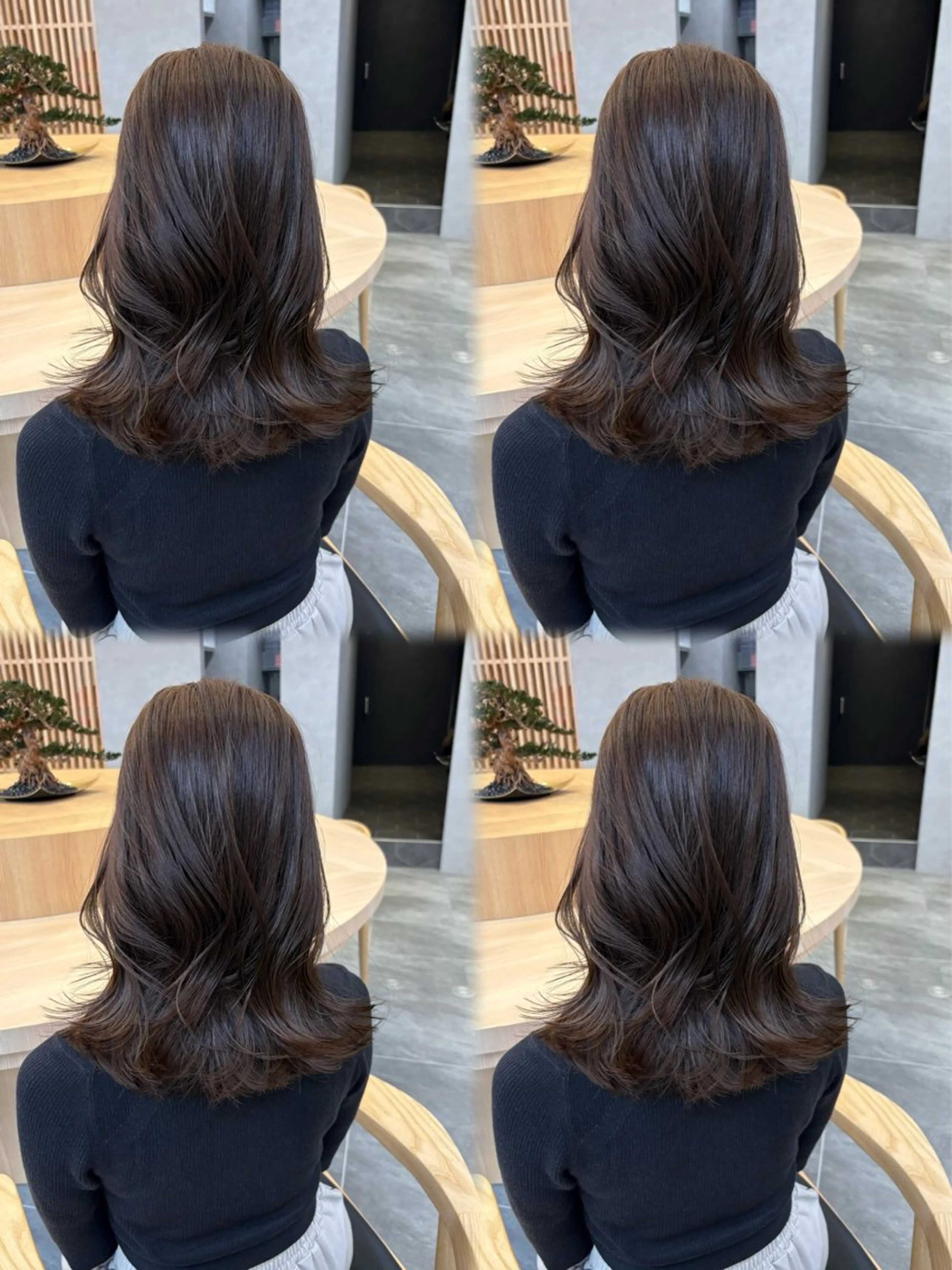 セミロング カラー ヘアアレンジ ヘアカラー トリートメント ヘッドスパ nana【艶髪】/ 顔まわり/縮毛矯正のヘアスタイル