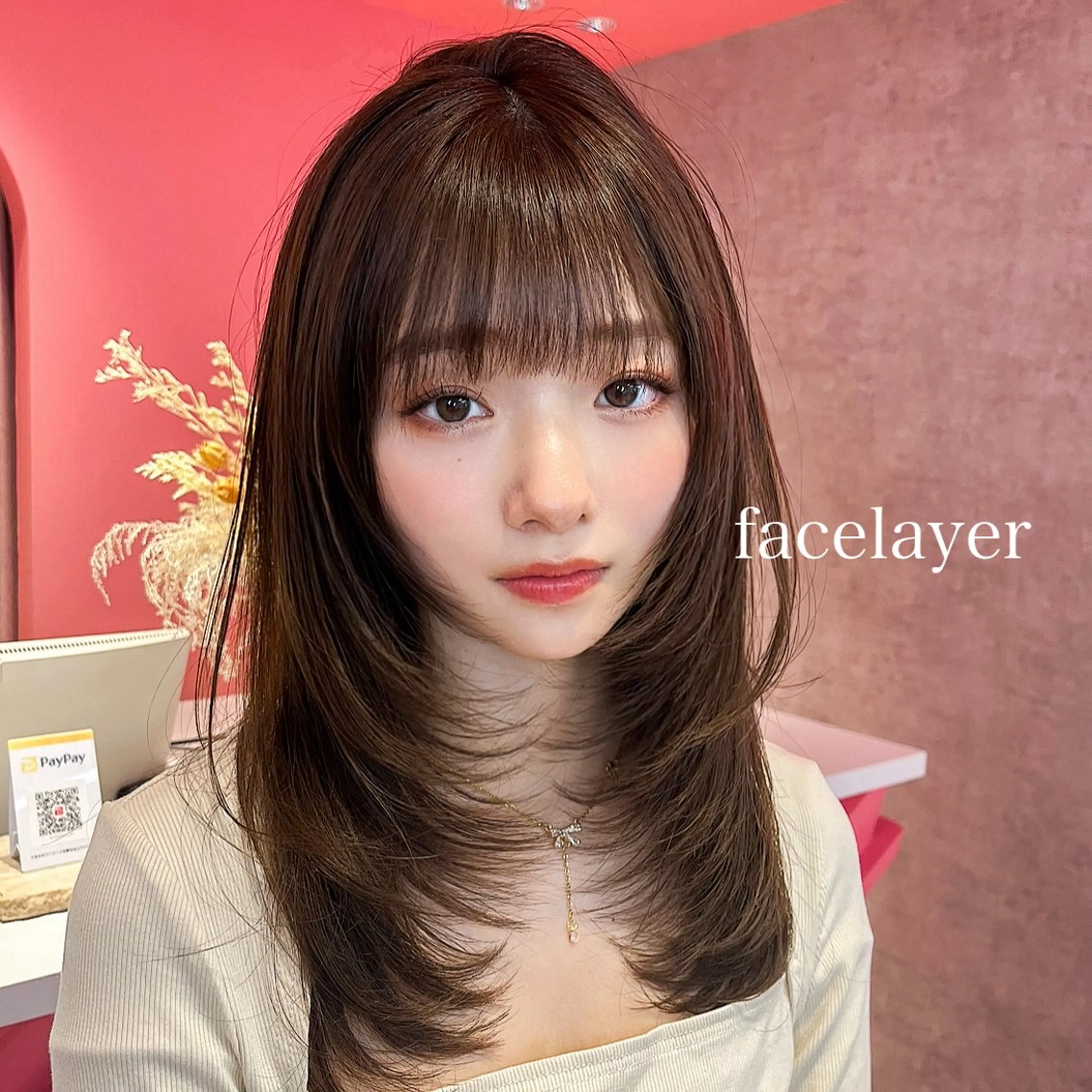 ミディアム カラー カット ヘアカラー トリートメント 山崎/ボブ縮毛矯正 レイヤー髪質改善のヘアスタイル