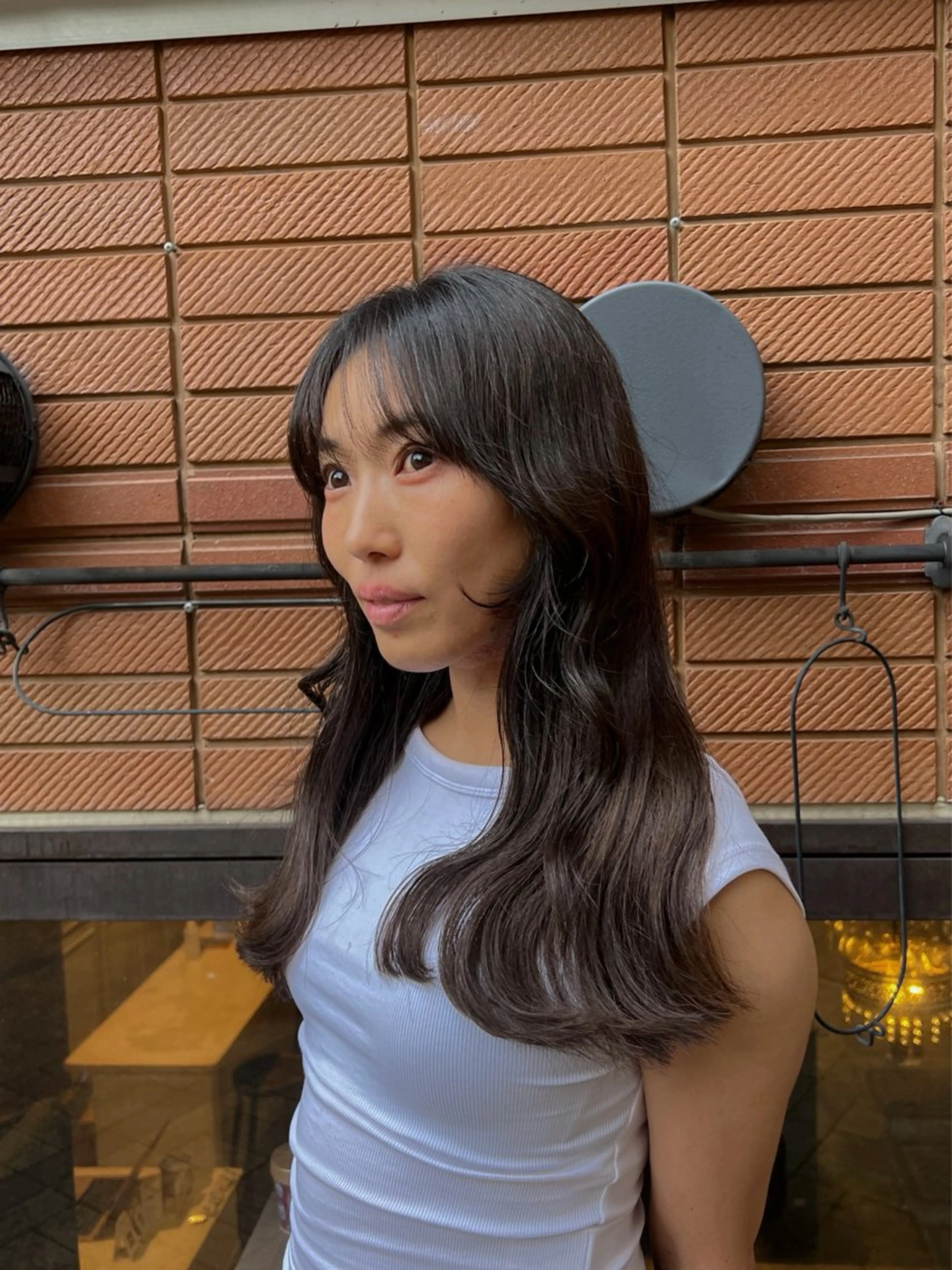 ロング カラー ヘアアレンジ アッシュ ベージュカラー 黒髪 透明感カラー グレージュ カット ヘアカラー トリートメント グレージュ/艶髪矯正 🪐takushiのヘアスタイル