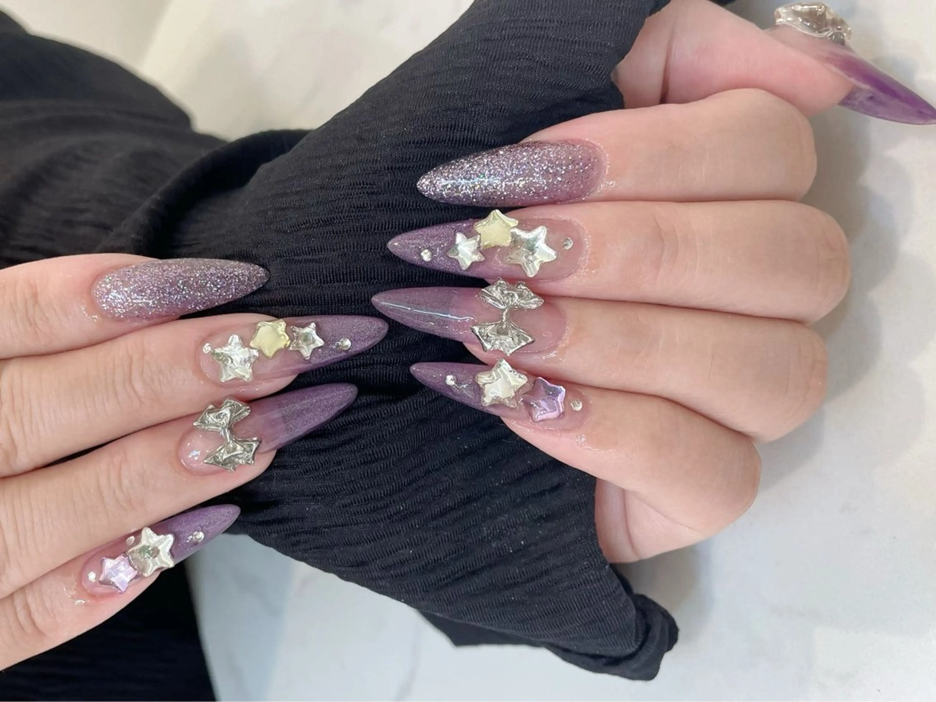 ネイル アートネイル フットネイル ジェルネイル ハート マグネットネイル Babarla Nailのネイルデザイン
