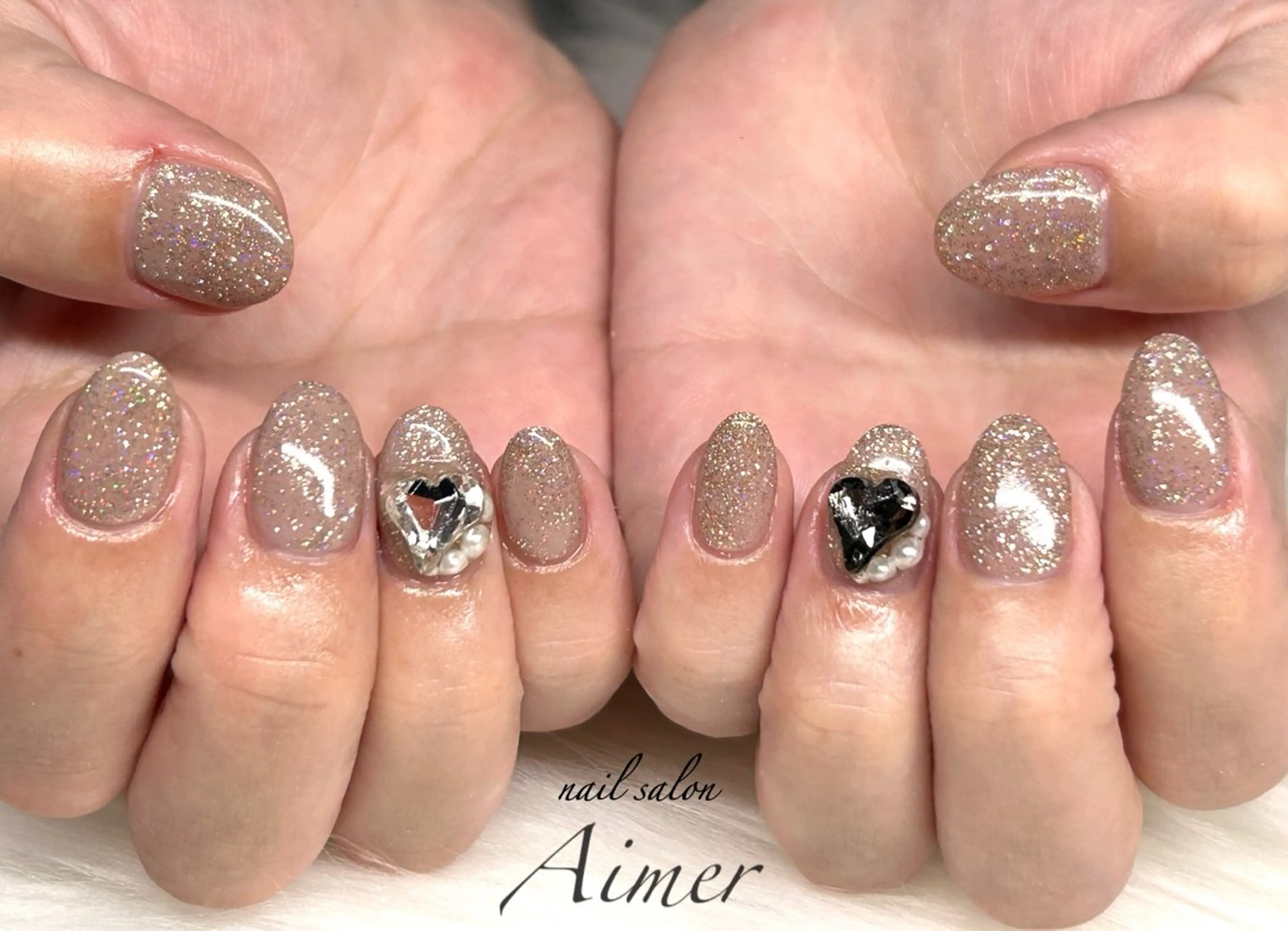 ネイル フラッシュネイル ラメ(グリッター) ハンドネイル nail salon Aimerのネイルデザイン