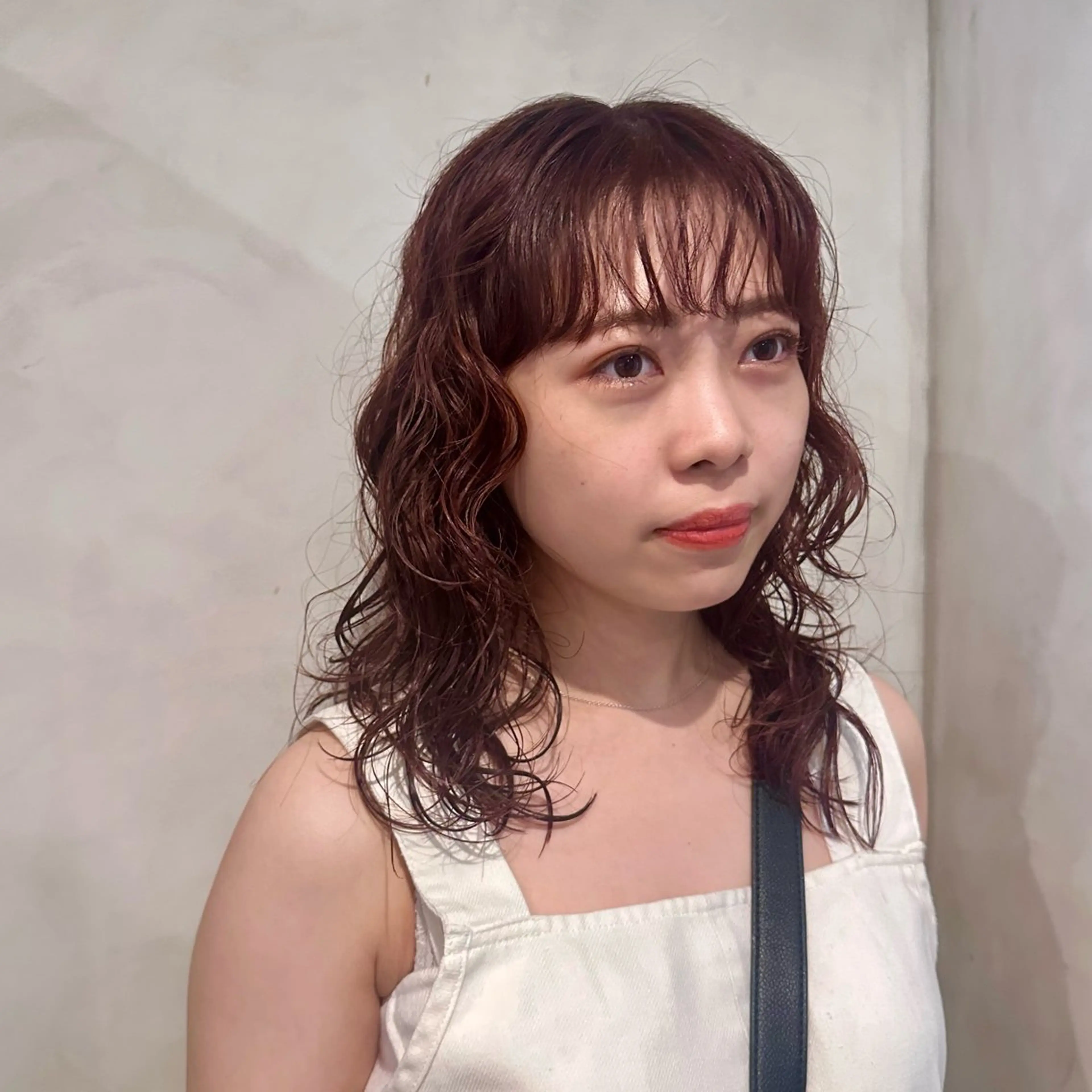 セミロング パーマ セミロングパーマ レイヤーカット ウルフカット カット パーマ トリートメント Aust hair Stella新宿所属・Yuki☺︎パーマ レイヤーカットウルフのヘアスタイル