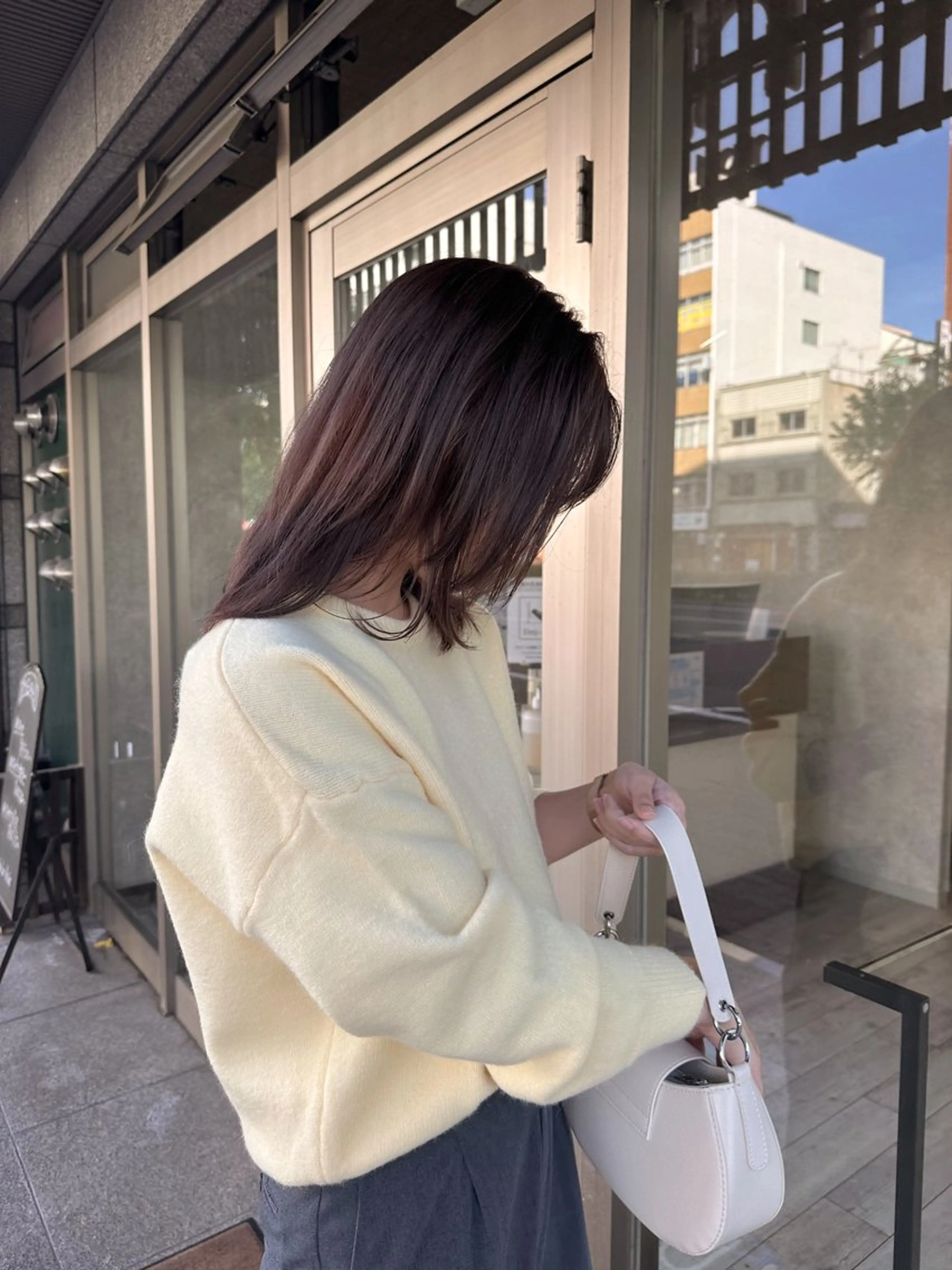 ミディアム カラー ブラウンカラー ラベンダーカラー ラベンダーブラウン レイヤーカット ヘアカラー トリートメント 高橋 みく/ minim 暖色のヘアスタイル
