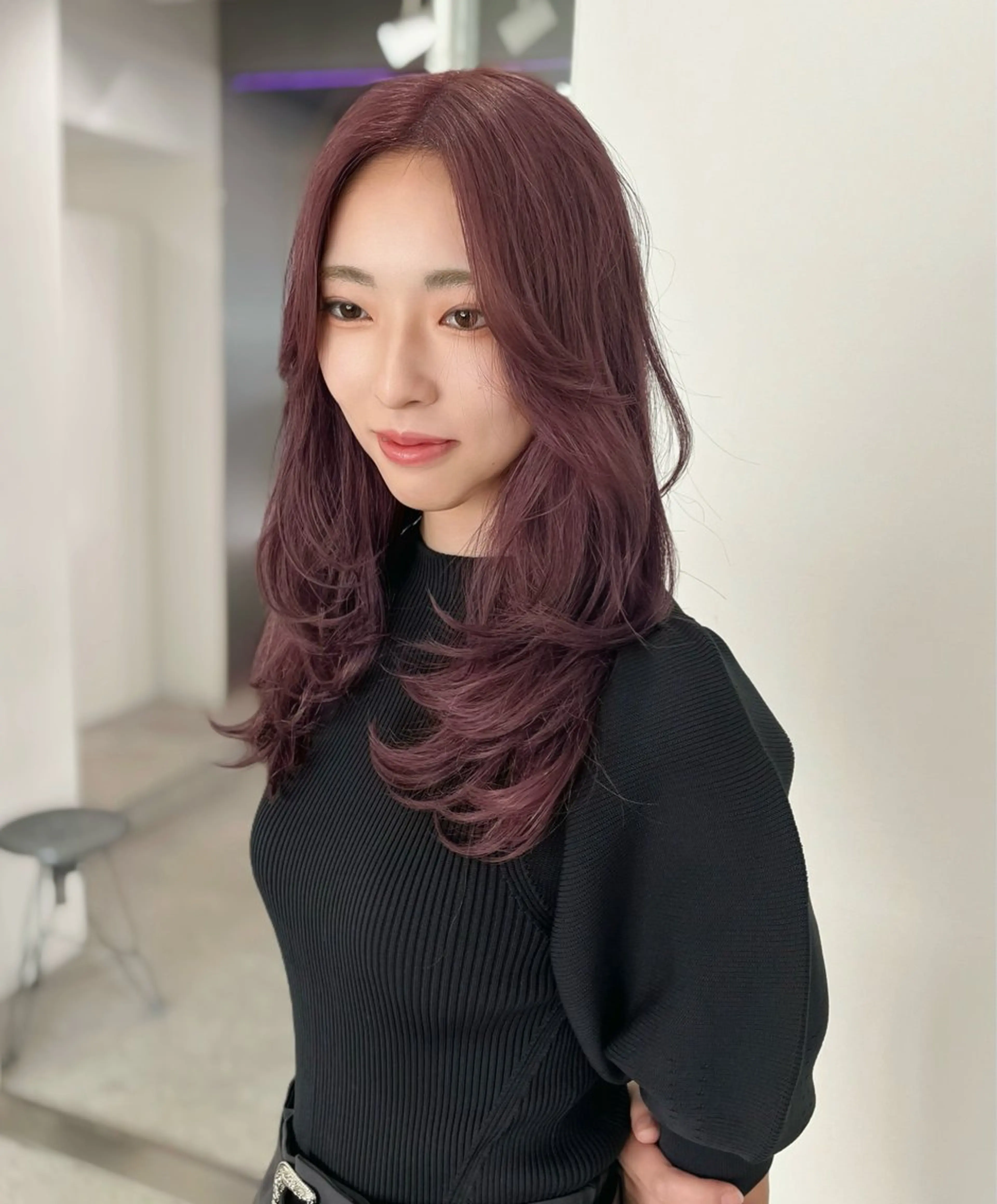 ミディアム カラー ラベンダーカラー ピンクカラー ピンクラベンダー ナチュラルなショート ・ボブ/前原汐🎐のヘアスタイル